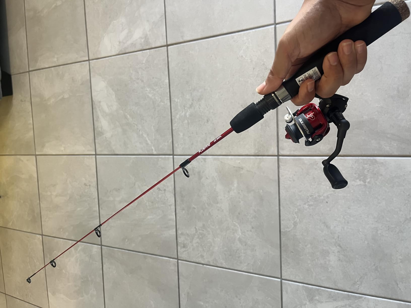 PLUSINNO Ultralight Winter Ice Fishing Rod Reel Combo 26/27/28 inch. Medium Light Fast Action Multi-Species Spinning Ice Fishing Pole Tackle Walleye Perch Panfish Bluegill customer photo 2