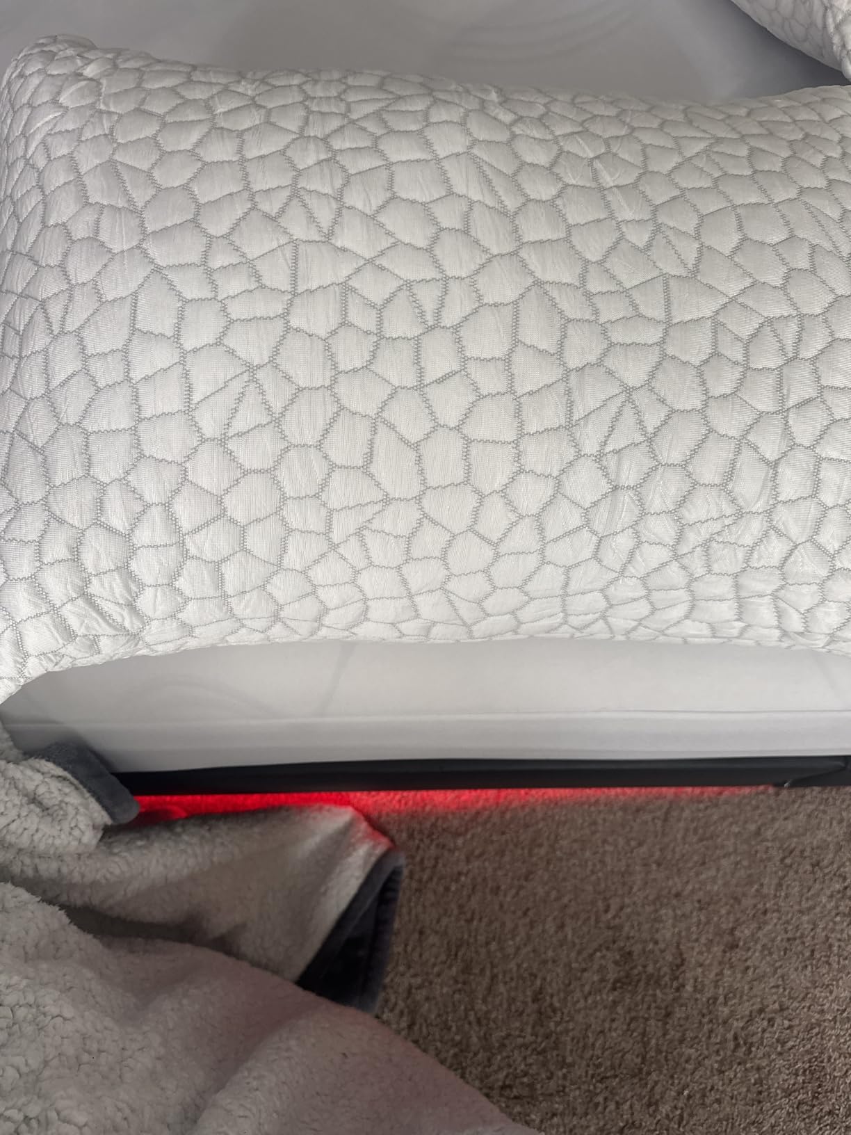 QUTOOL Cooling Pillow for Sleeping, CertiPUR-US Shredded Memory Foam Standard Pillow Set of 1, Cool Pillow for Hot Sleepers Adjustable Firm Pillow for Side, Back, Stomach Sleepers Soft Yet Support, White customer photo 2