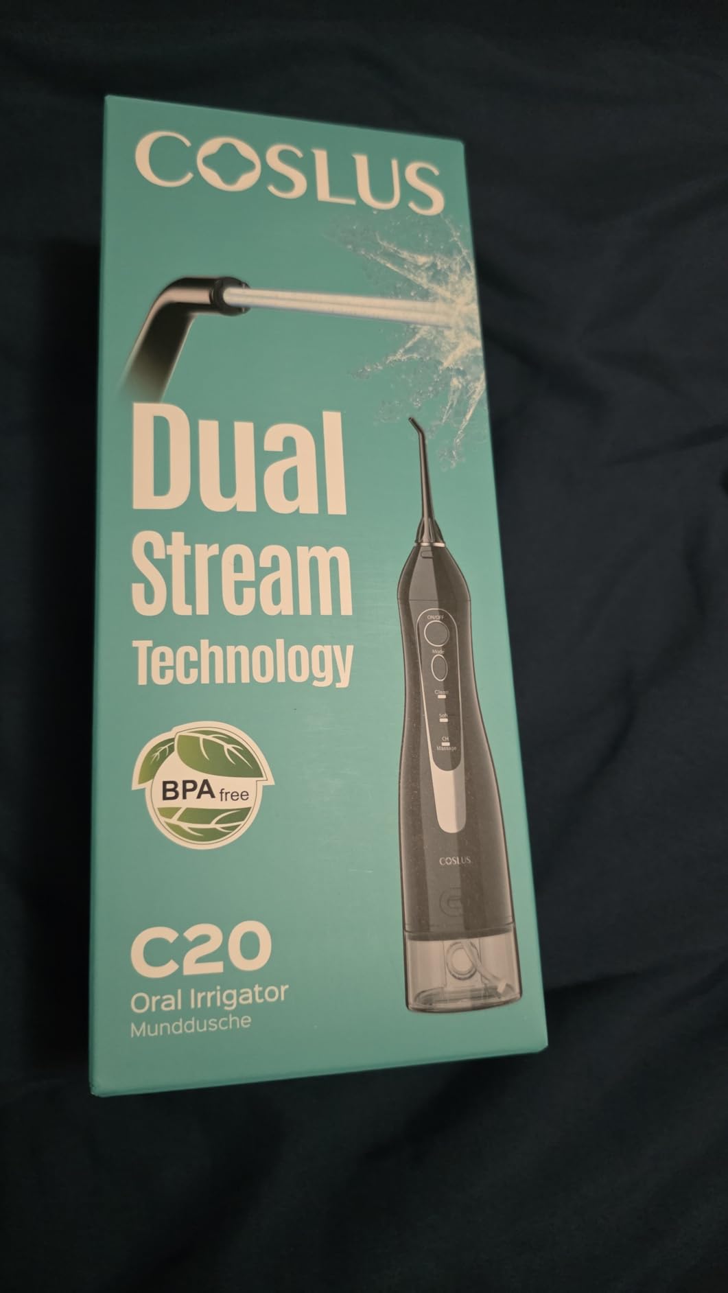COSLUS Water Dental Flosser Teeth Pick C20: ADA Accepted, Portable Cordless Oral Irrigator 300ML Rechargeable Travel Irrigation Cleaner IPX7 Waterproof Electric Flossing Machine for Teeth, Black customer photo 2
