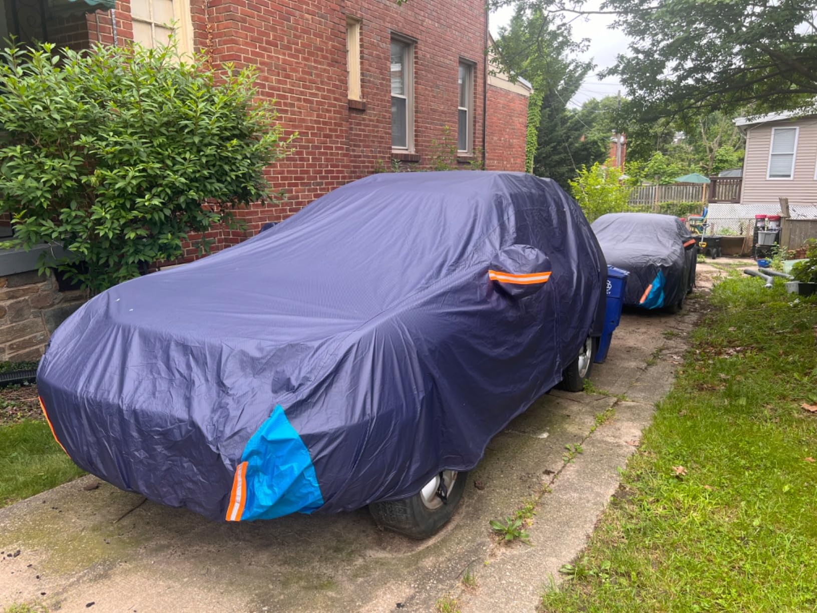 Car Cover Waterproof All Weather for Automobiles, 6 Layers Outdoor Full Exterior Cover Rain Sun UV Snowproof Protection with Zipper Cotton, Mirror Pocket for Sedan (190-195 inch) customer photo 1