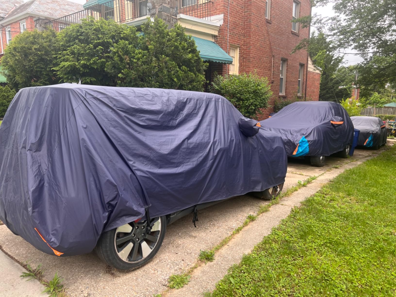 Car Cover Waterproof All Weather for Automobiles, 6 Layers Outdoor Full Exterior Cover Rain Sun UV Snowproof Protection with Zipper Cotton, Mirror Pocket for Sedan (190-195 inch) customer photo 2