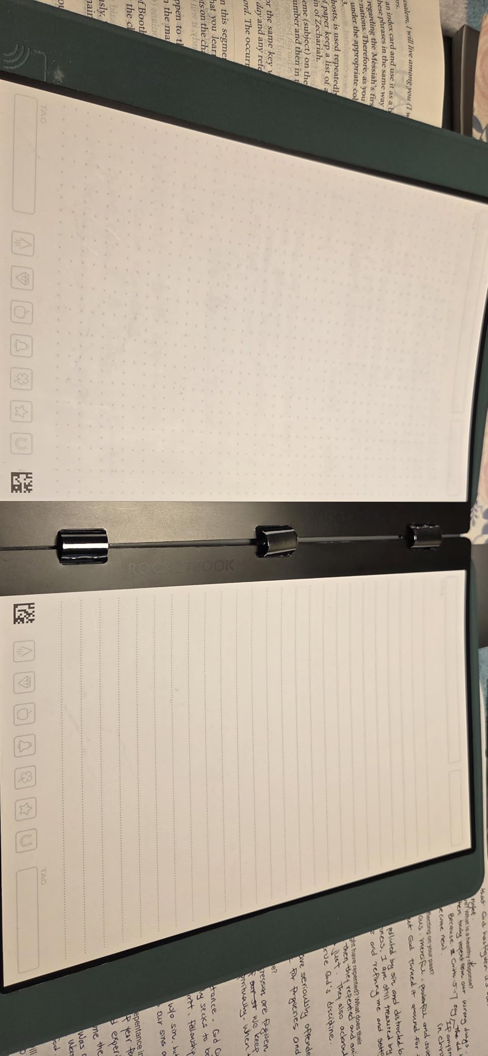 Rocketbook Pro Smart Reusable Notebook, Lined & Dotted Interchangeable Pages, For Work and Business Meetings, Letter Size 8.5x11, Blue customer photo 2
