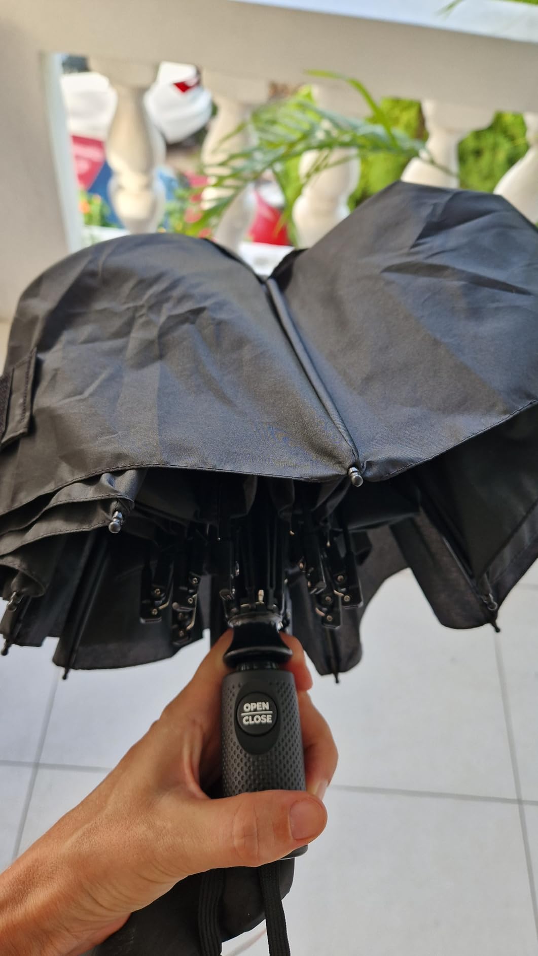TUMELLA Strongest Windproof Travel Umbrella (Compact, Superior & Beautiful), Small, Wind-Tested, Light & Portable, Automatic Folding Rain Umbrella, Durable Premium Grip, Fits Car and Backpack customer photo 1