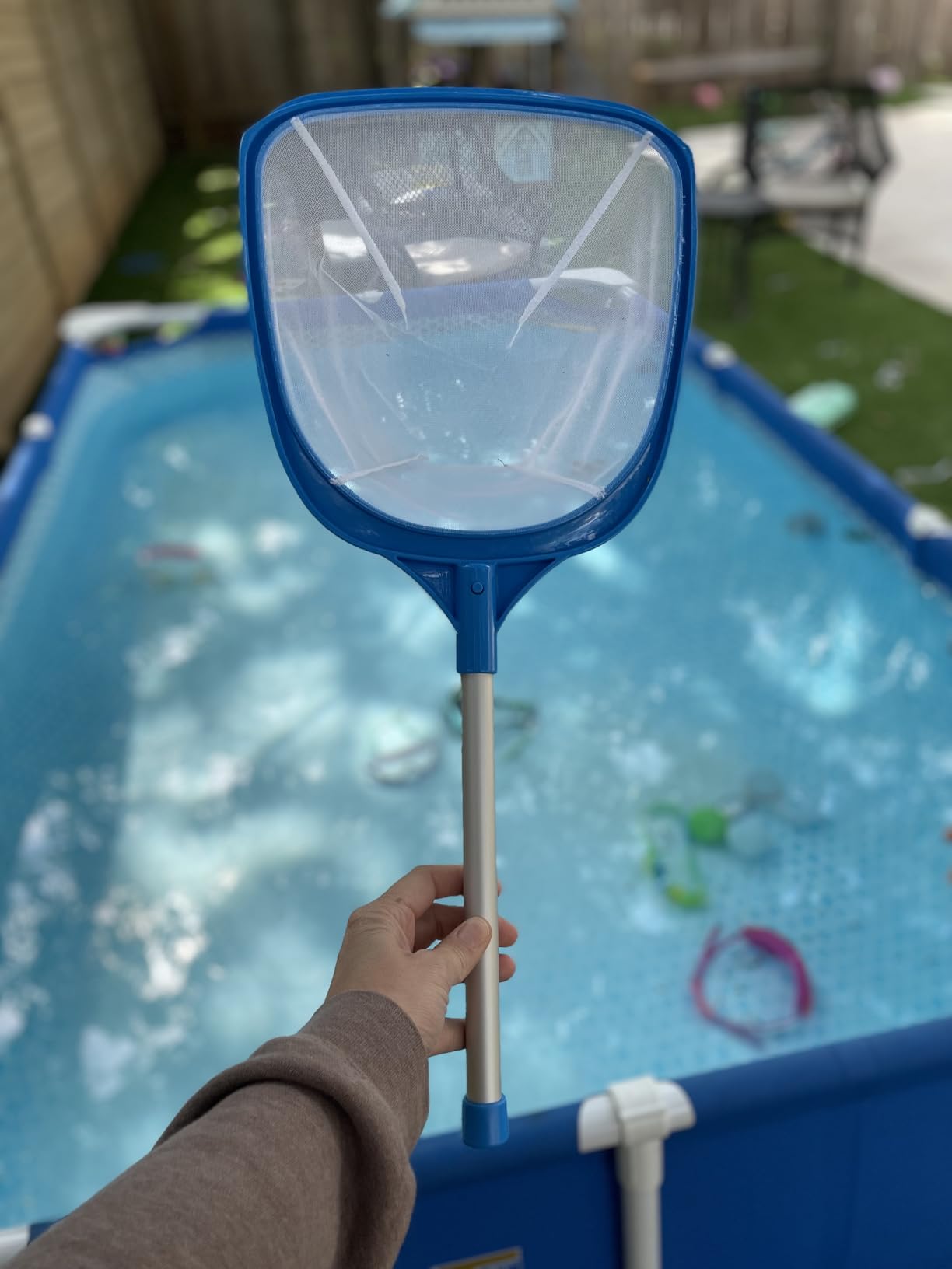 TidyMister Pool Skimmer Net with Self-Repair Fine Nylon Mesh Bag, Pool Leaf Rake for Above Ground Pools & In-ground Pools, Pool Nets for Cleaning - Original Series(No Pole) customer photo 2