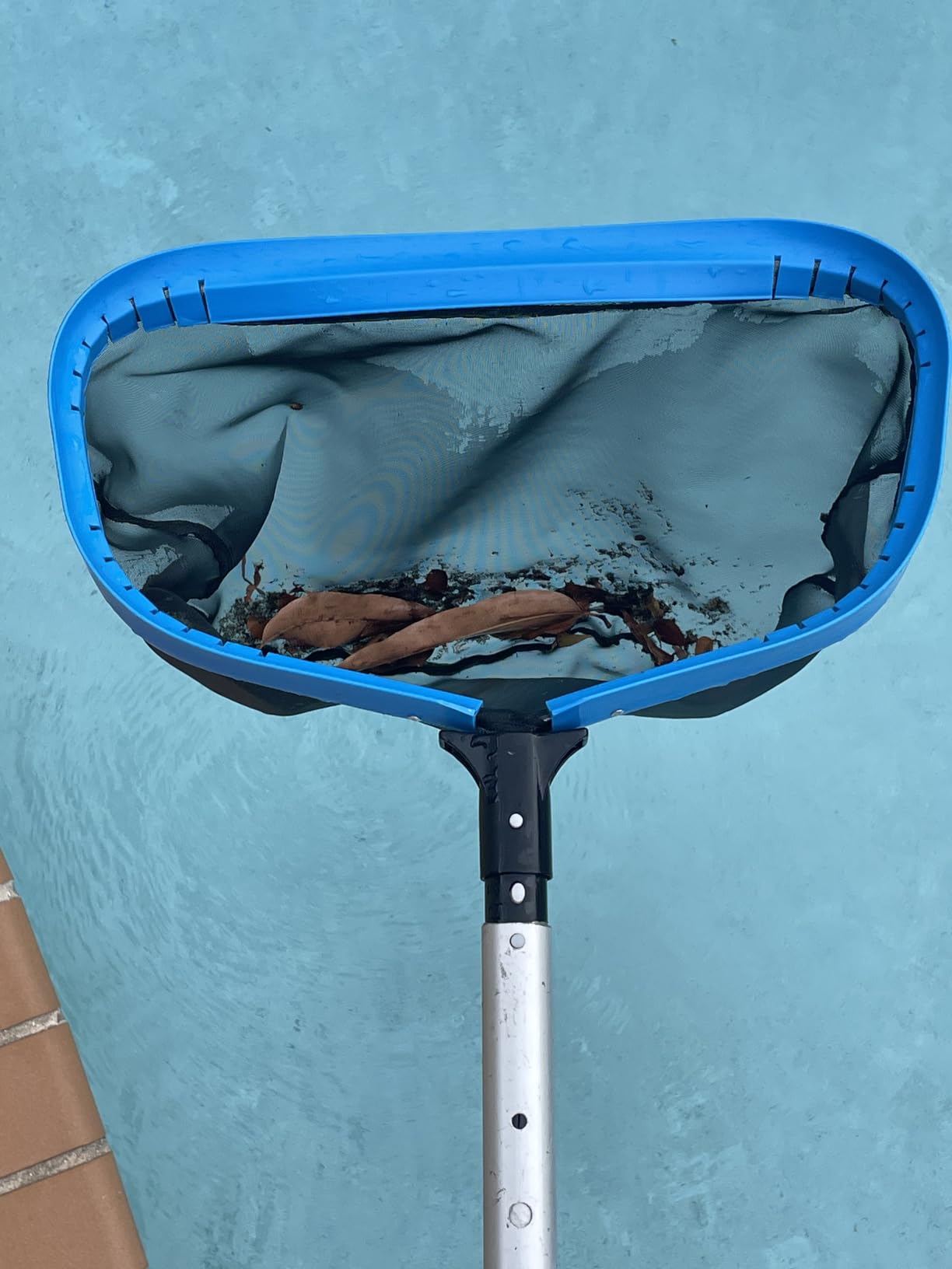 Upgraded Self-Repair Pool Net, Pool & Pond Cleaning Skimmer with Heavy Duty Nylon Net - Fine Mesh, Aluminum Frame, Deep Trash Bag for Above Ground & In-ground Pools, Leaf Skimmer Rake Net(No Pole) customer photo 2
