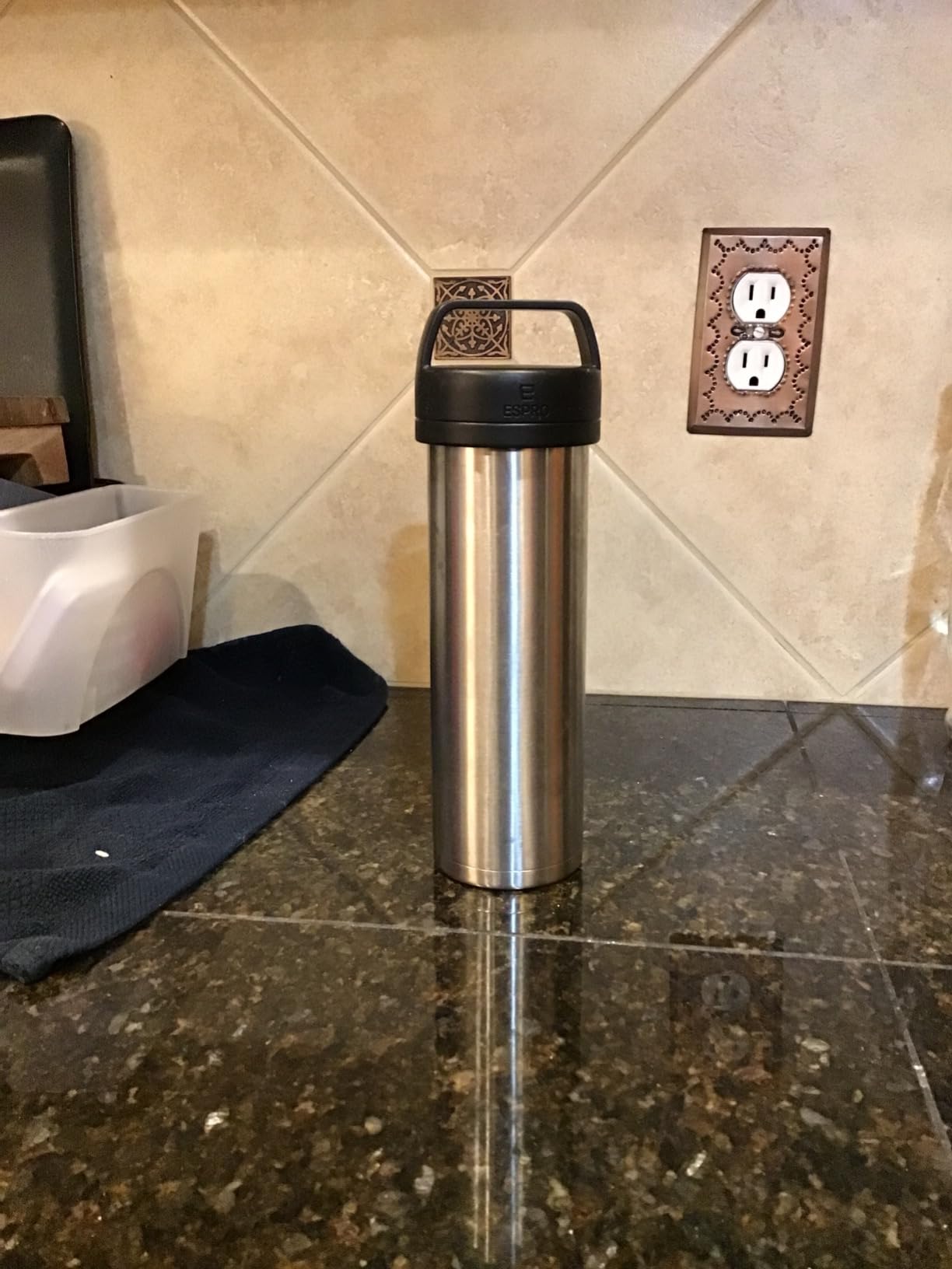 ESPRO Go P0 Ultralight French Press Coffee Maker for Travel, Vacuum Insulated Stainless Steel, 16 Ounces, Aegean Blue customer photo 1