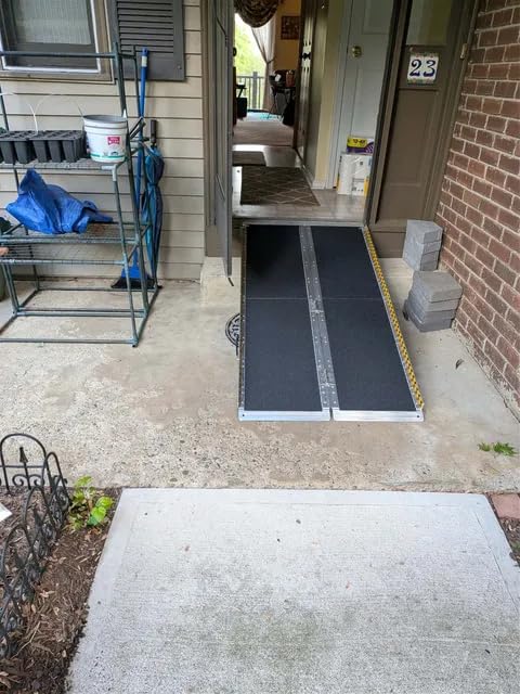 VNN Portable Wheelchair Ramp 6FT, Seamless Non-Slip Aluminum Ramps for Wheelchairs for Home, Handicap Wheelchair Ramps for Home Steps, Aluminum Loading Dock Plates, Doorways customer photo 2