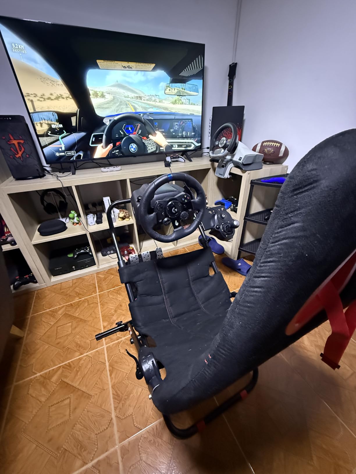 RACGTING Racing Simulator Cockpit for G920 G29 G923, Foldable Racing Simulator for Thrustmaster T248X T248 T300 T150 458 TX Xbox PS5 PS4 PC (Black) customer photo 1
