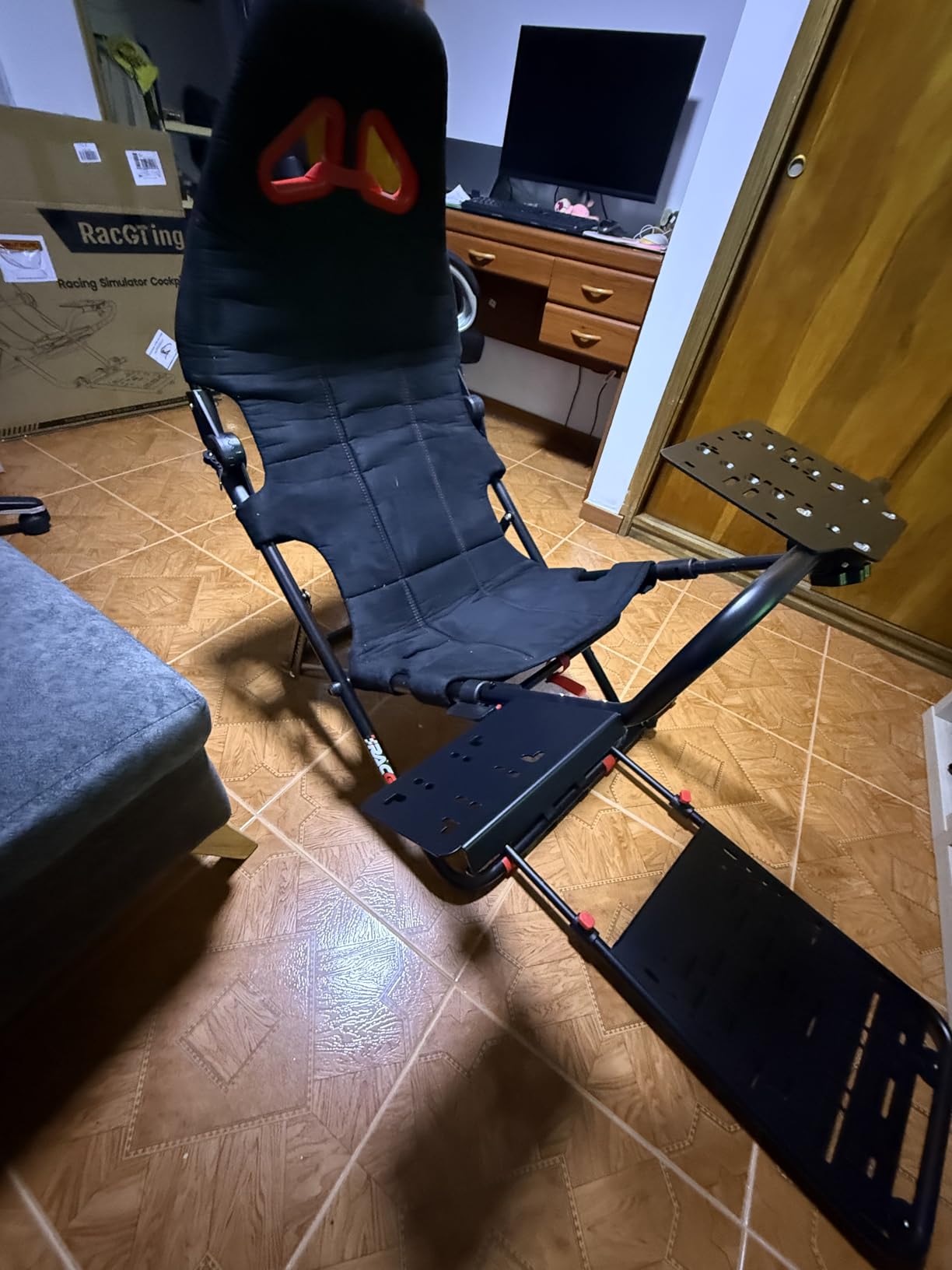 RACGTING Racing Simulator Cockpit for G920 G29 G923, Foldable Racing Simulator for Thrustmaster T248X T248 T300 T150 458 TX Xbox PS5 PS4 PC (Black) customer photo 2