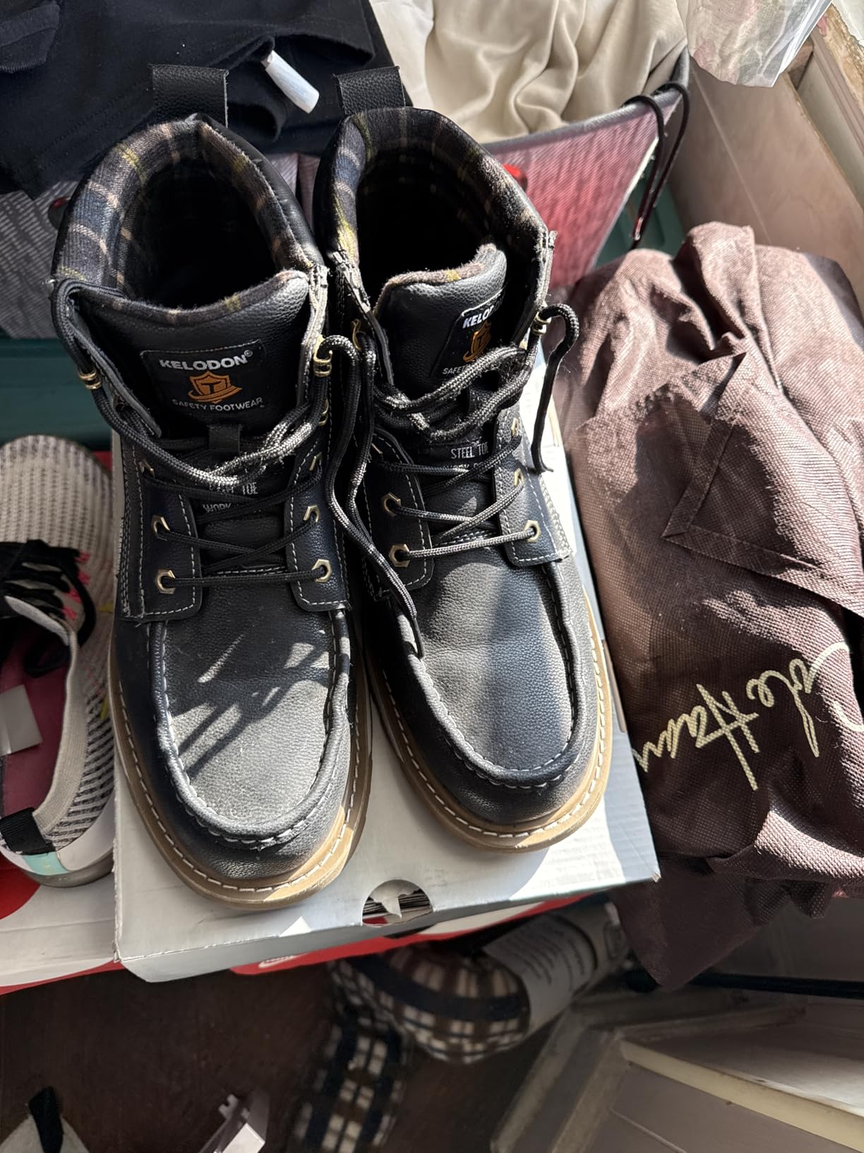 KELODON Waterproof Steel Toe Boots For Men-6