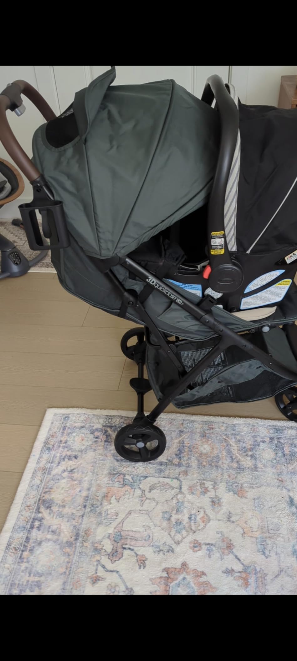 Ingenuity 3Dquickclose CS+ Compact Fold Stroller - Lightweight Stroller with Oversized Canopy, Extra-Large Storage and Compact Fold, Gray customer photo 2