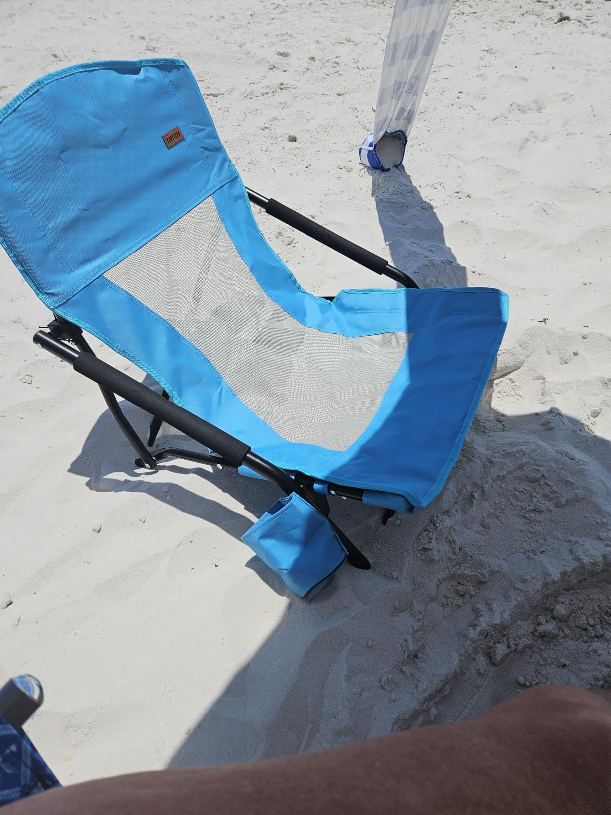 TOBTOS Low Beach Chair for Adults 2 Pack, Low Profile Folding with Cup Holder & Carry Bag, Heavy Duty Chair for Outdoor Sand, Camping, Concert, Travel customer photo 2