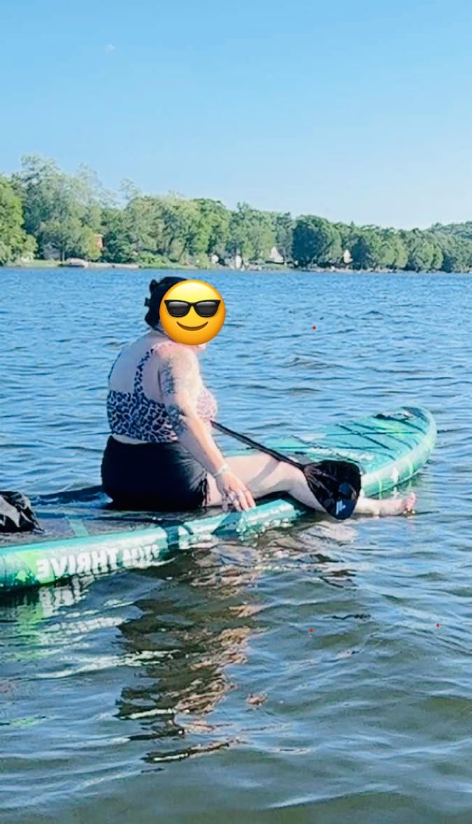 Flypark 11'x34 Inflatable Paddle Boards, Extra Wide SUP for 420lbs/3Adults, Yoga Stand Up Paddle Board, 110L Backpack, 15 D-Rings, Shoulder Strap, US-Fin, 2-Action Pump customer photo 1