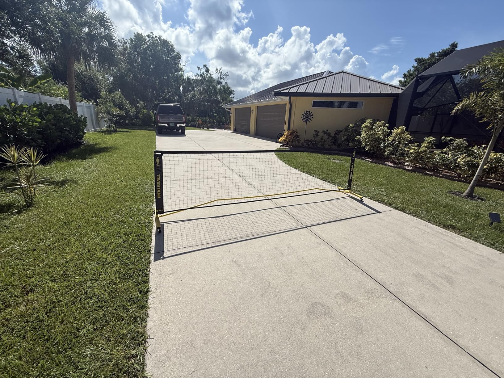 Portable Pickleball Net Set with Wheels, Regulation Size 22 FT & Half Court 11 FT, Steady Metal Frame Pickle Ball Net Set System with Carry Bag for Backyards, Driveways, and Garages customer photo 2