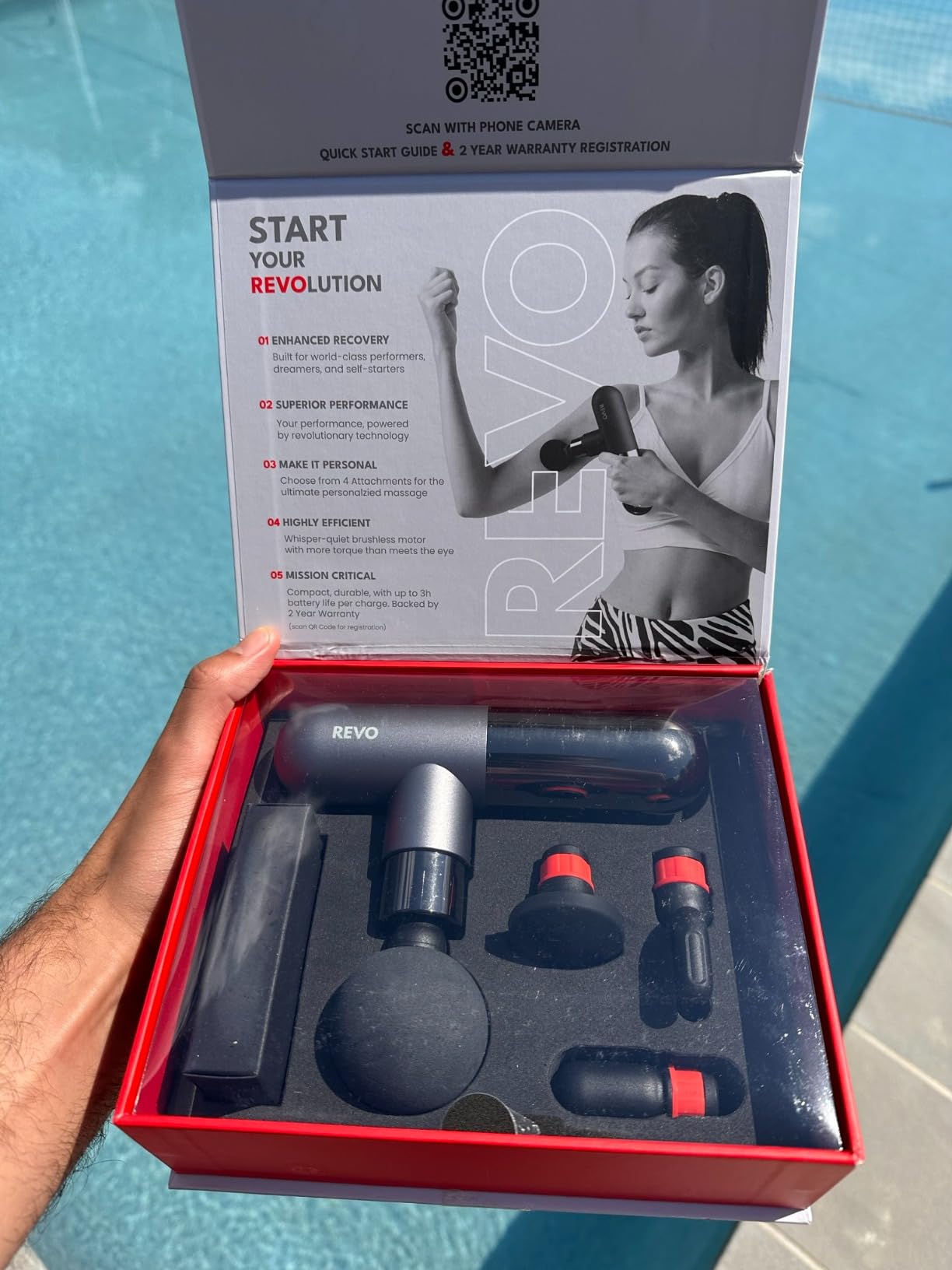 The Pill by REVO - Handheld Deep Tissue Electric Massage Gun with 4 Attachments - Powerful, Sleek, Ergonomic, Lightweight - Compact and Easy to Hold Percussion Muscle Massager customer photo 2