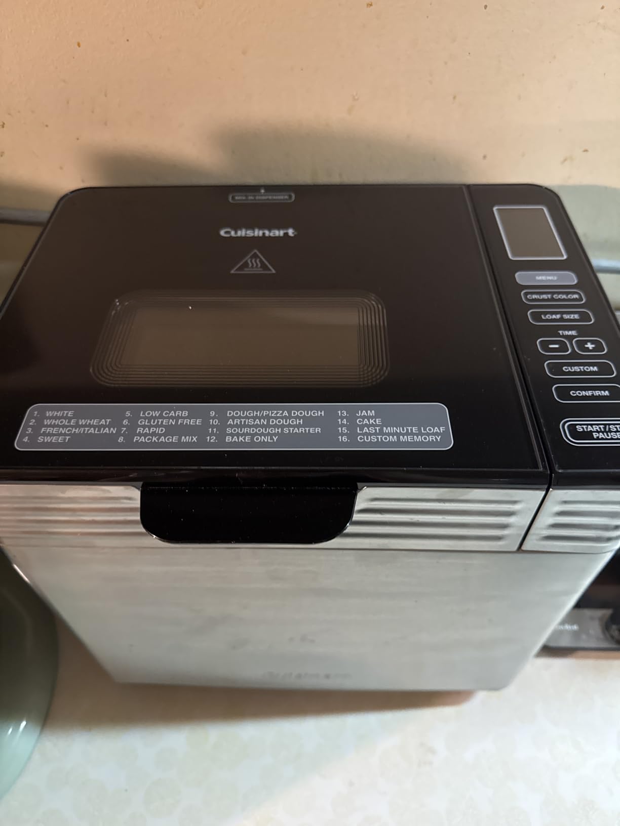 Cuisinart Bread Maker Machine, Stainless Steel Convection Bread Machine with 16 Menu Options, 3 Loaf Sizes Up to 2 Lf., 3 Crust Colors, Includes Measuring Cup, Spoon & Kneading Hook, CBK-210 customer photo 1