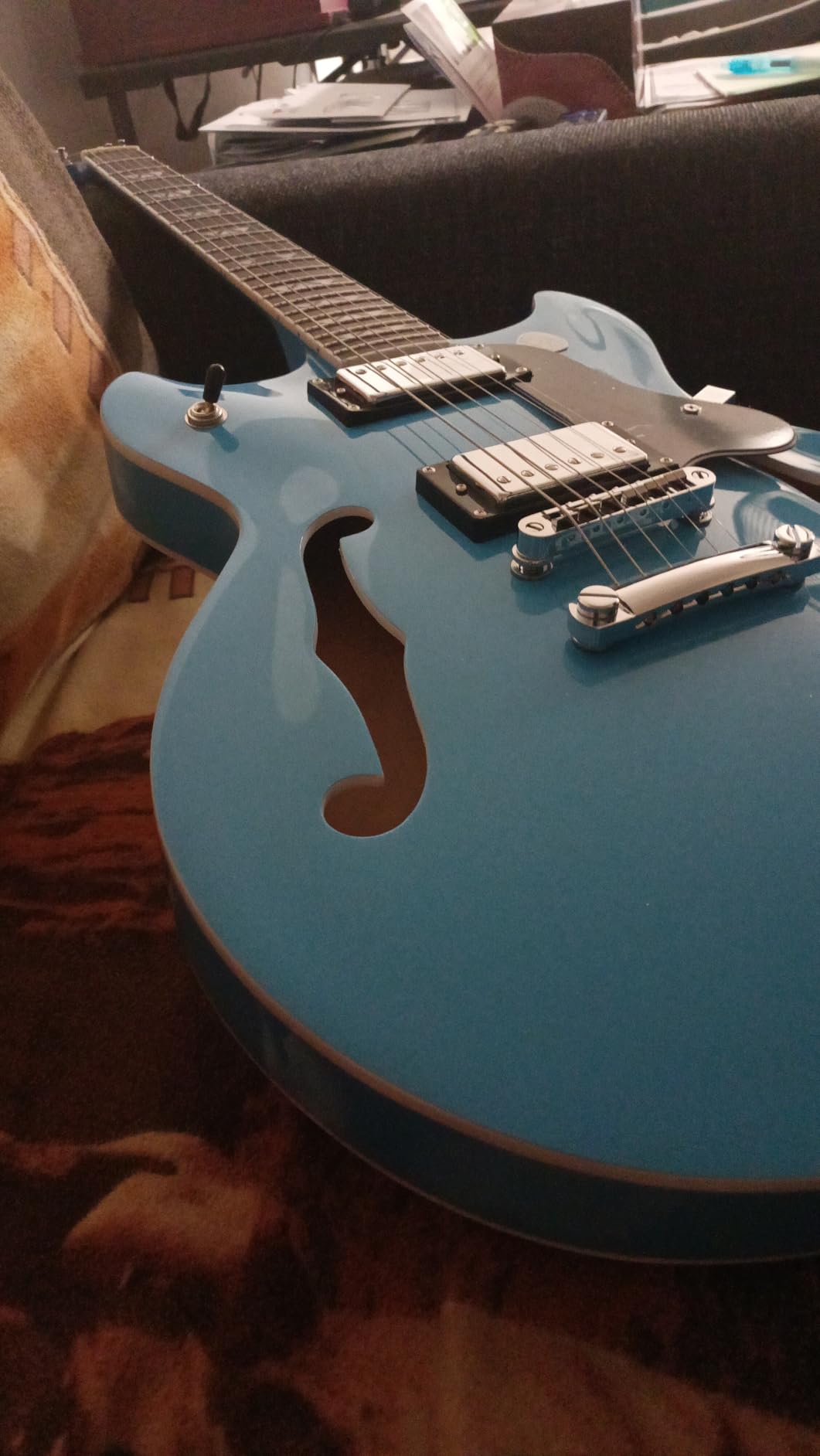 WestCreek 333 Electric Guitar - Semi Hollow Body Jazz Electric Guitar, Humbucker Pickups, Rosewood Fretboard, Full Size customer photo 1