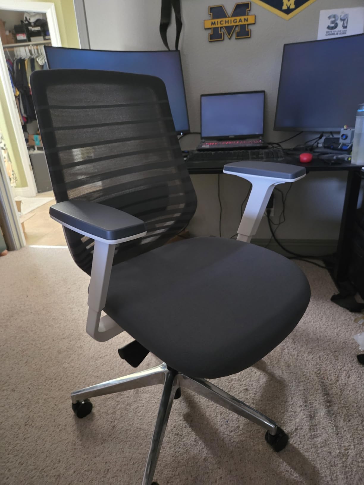 Branch Ergonomic Chair - Versatile Desk Chair with Adjustable Lumbar Support, Breathable Mesh Backrest, and Smooth Wheels - Graphite - White customer photo 2