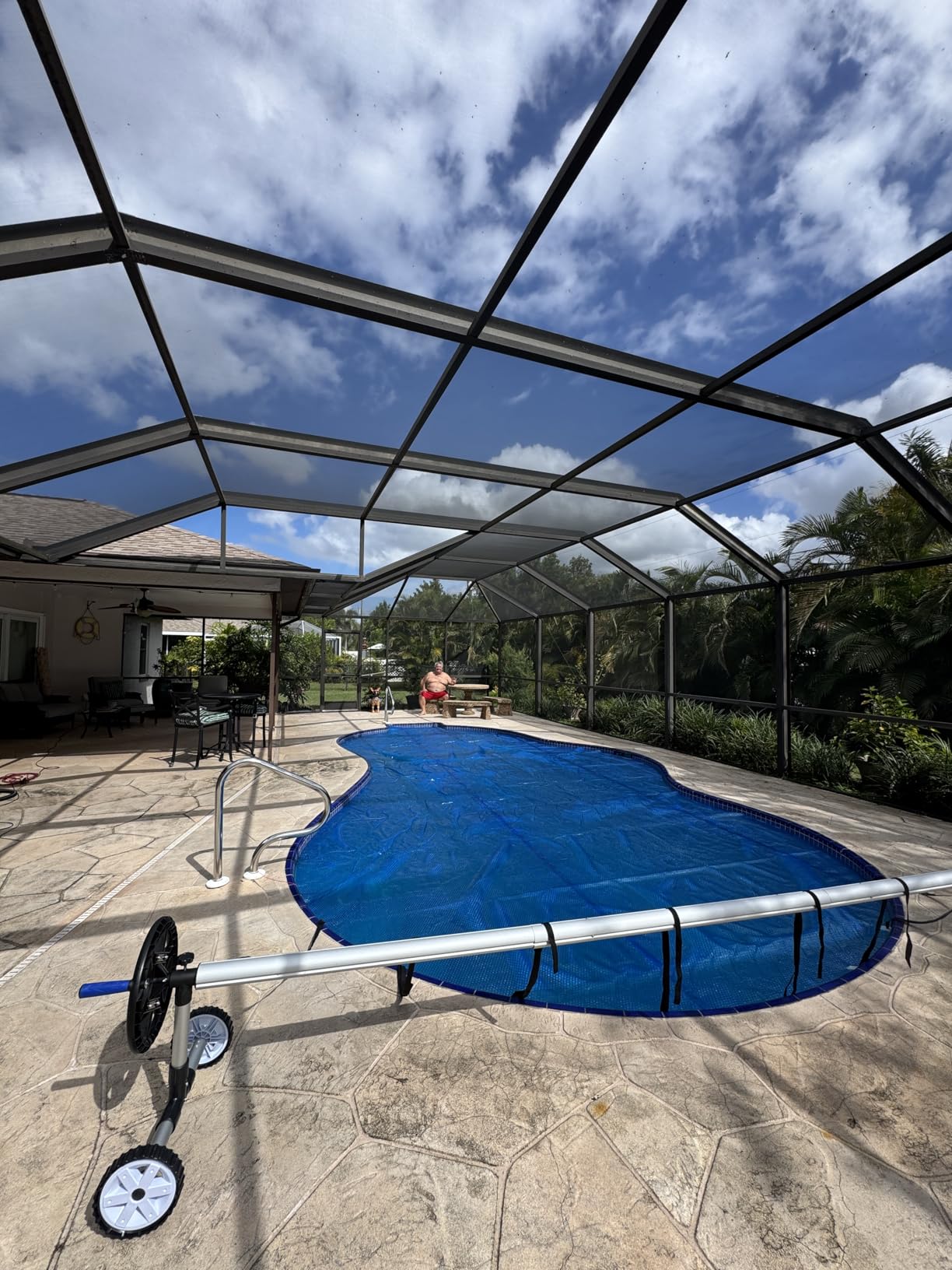 SunHeater Pool Solar Blanket - Heavy Duty Rectangular Thermal Cover with Bubbles - Heat Transfer Solar Pool Heater for In-Ground Swimming Pools - Durable 12 Mil Thick Polyethylene - 16' x 32' Feet customer photo 2