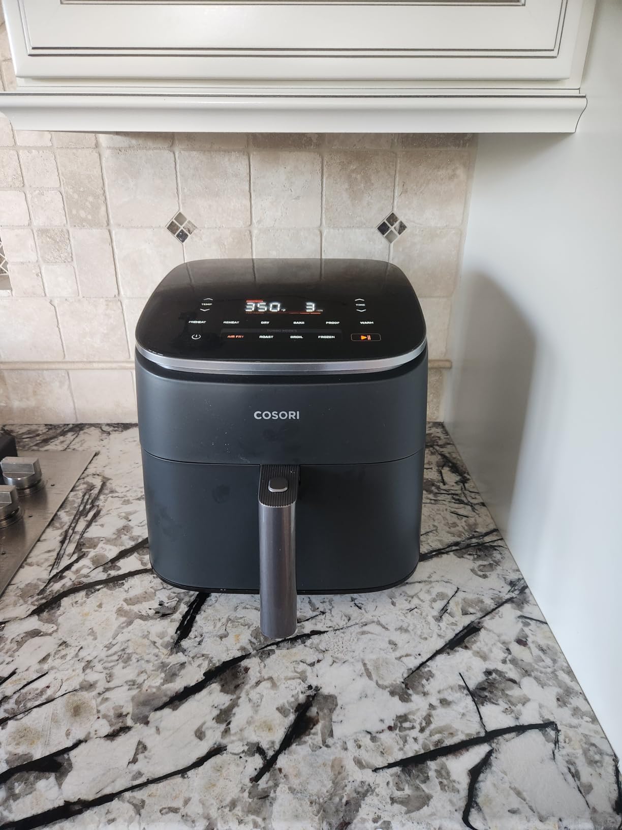 Cosori 9-in-1 TurboBlaze Air Fryer 6 Qt, PFAS-Free Ceramic Coating, 90°–450°F, Precise Heating for Even Results, Air Fry, Roast, Bake, Broil, Dry, Frozen, Proof, Reheat, Keep Warm, 120V, Dark Gray customer photo 1