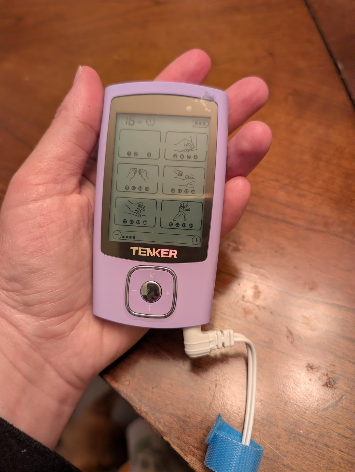 TENKER TENS Unit Muscle Stimulator, 24 Modes TENS EMS Machine for Shoulder, Sciatica, Back Pain Relief, Rechargeable Electronic Pulse Massager with 2