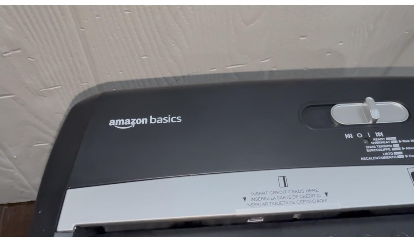 Amazon Basics 8-Sheet High Security Cross Cut Paper and Credit Card Shredder with P-4 Security, Auto Shut-off, Black customer photo 1