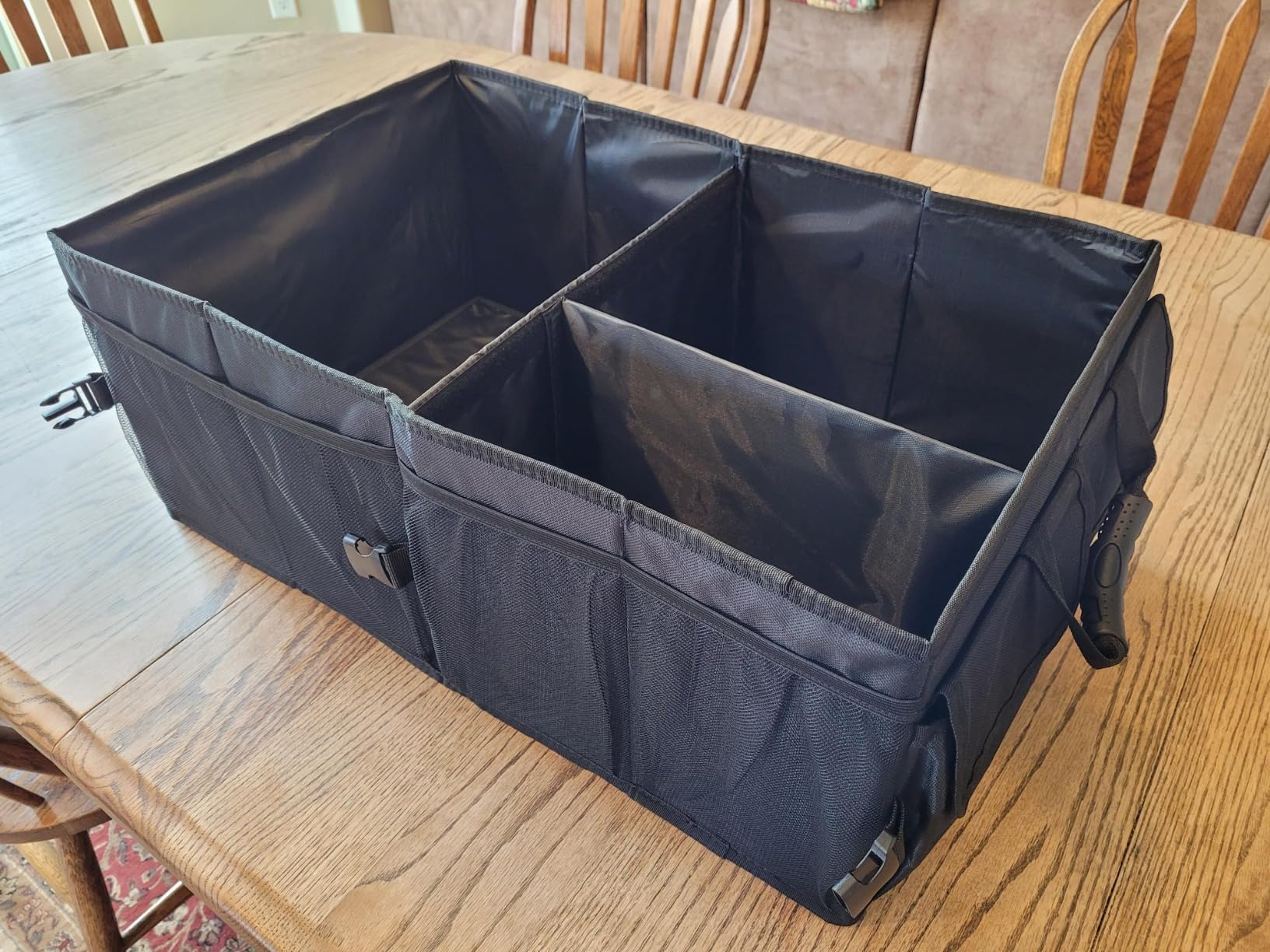 GORILLA GRIP Trunk Organizer for SUV and Cars, Large Capacity Collapsible Car Trunk Storage Organizer, Heavy Duty Car Accessories, Gifts for Mom and Dad, Slip & Water Resistant Multi Compartment Black customer photo 2