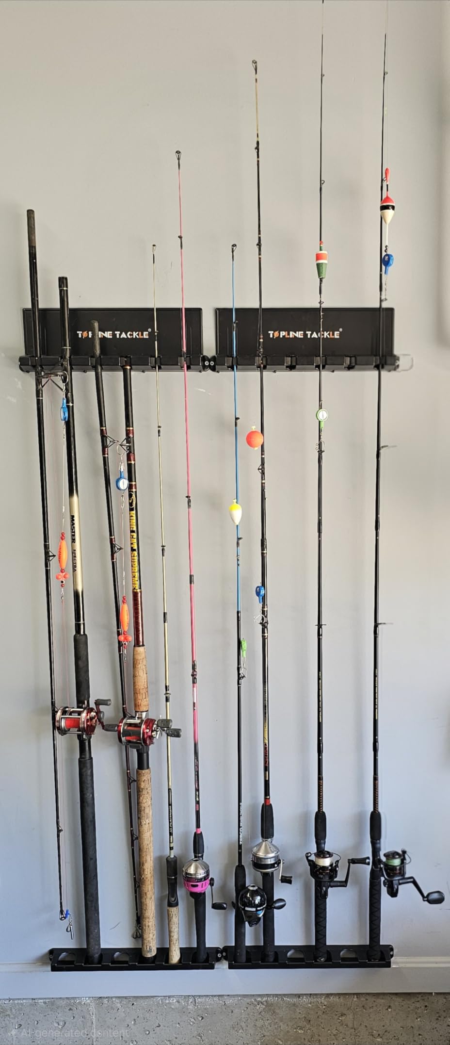 2 Set Vertical Fishing Rod Holders for Garage, Wall Mounted Fishing Pole Holders, Fishing Rod Rack for Storage 12 Rods customer photo 1