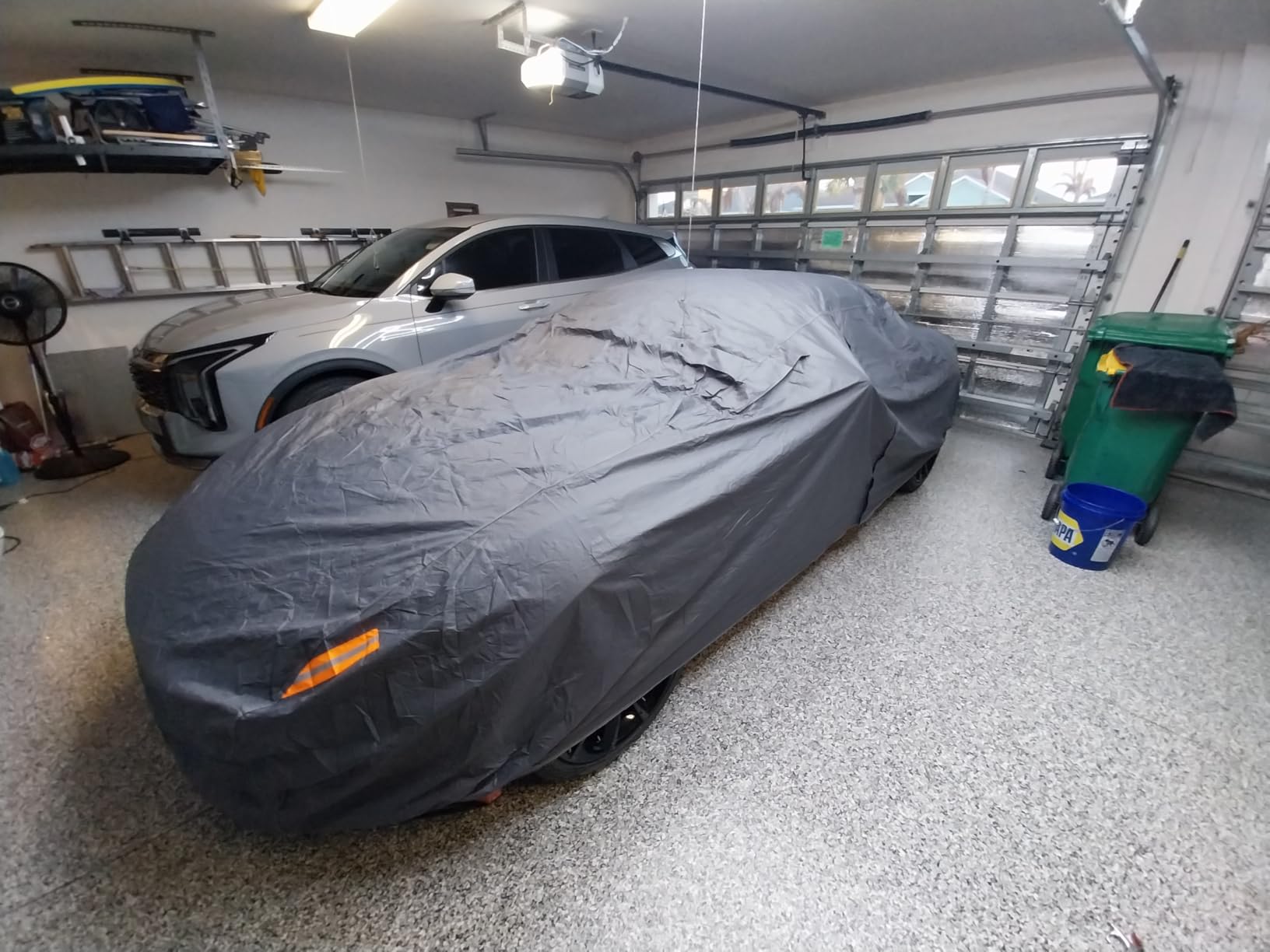 GUNHYI 16 Layers Car Cover Waterproof All Weather, Heavy Duty Full Exterior Cover Universal Fit Coupe Ford Mustang/Shelby, Chevrolet Camaro/Corvette, Kia Optima, Audi A4/A5, BMW 5 Series 525i etc. customer photo 2