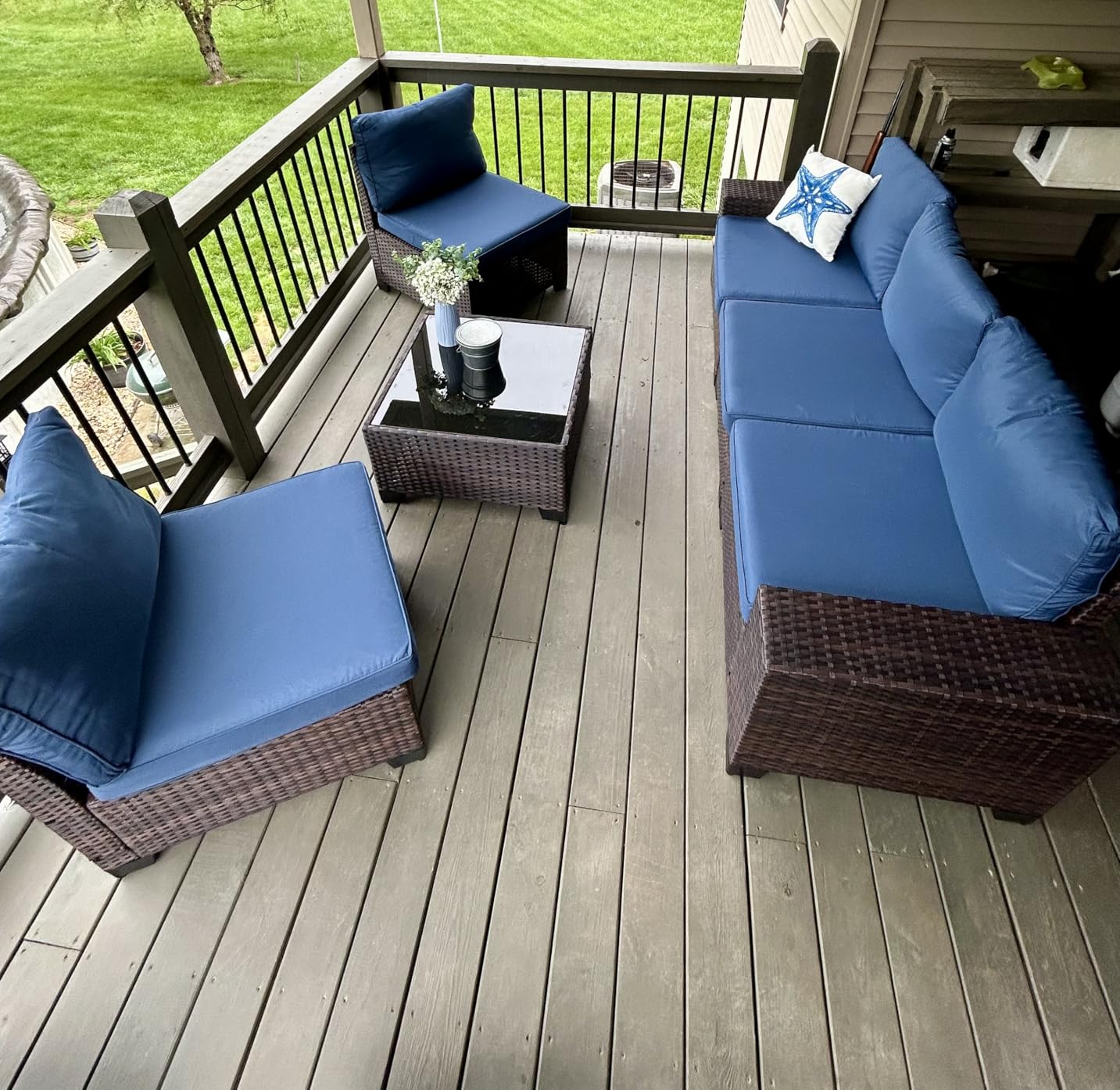 Kullavik 7 Pieces Outdoor Patio Furniture Set with 43