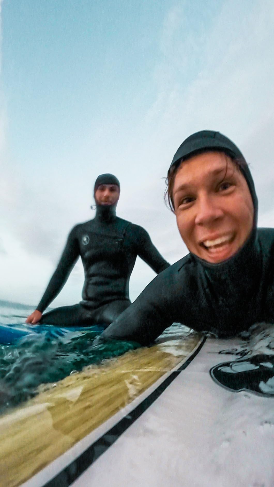 Ho Stevie! Men's 5/4mm Hooded Surfing Wetsuit - Chest Zip Fullsuit with Hood - Warm Superstretch Neoprene w/GBS Seams customer photo 2