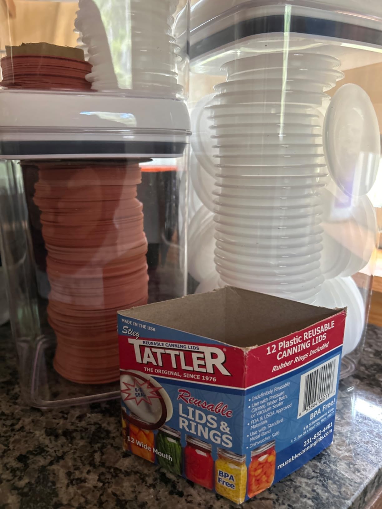 Reusable Canning Lids Bundle - 24 Wide Mouth Tattler Lids and Rings with Dissolvable Jar Labels customer photo 1