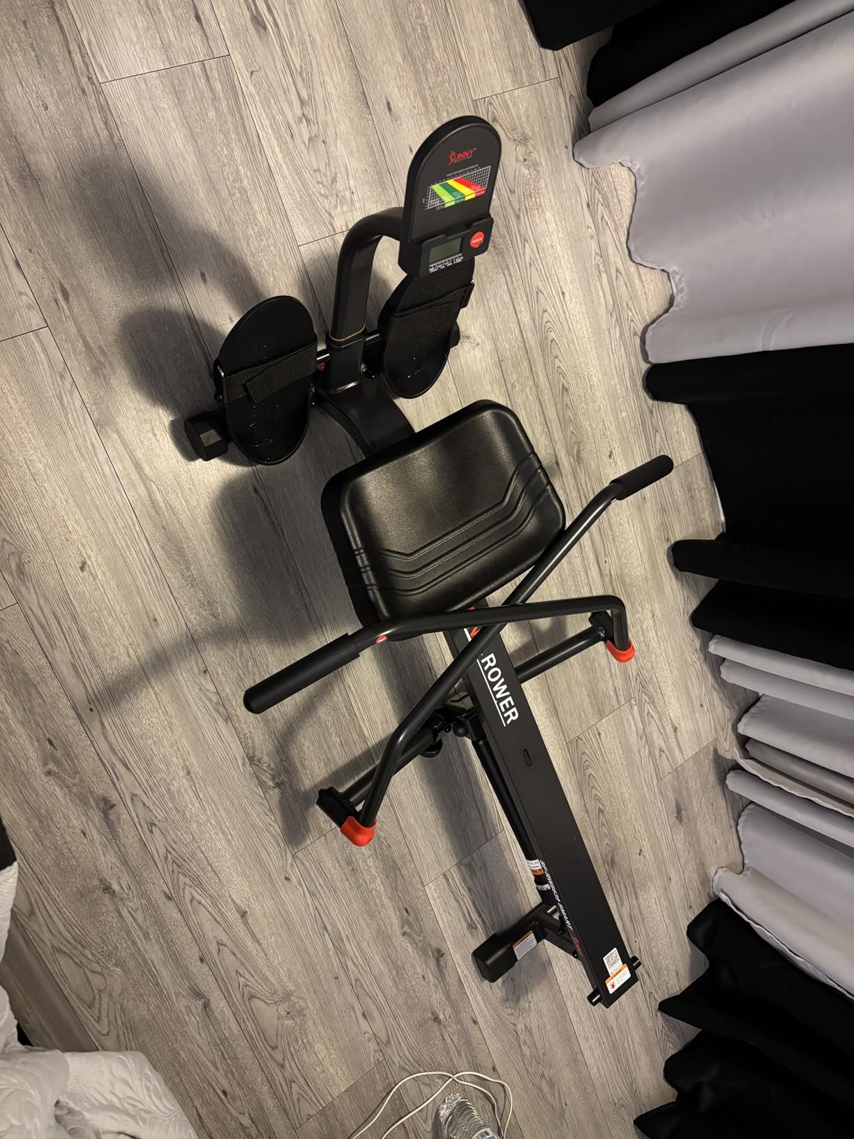 Sunny Health & Fitness Smart Compact 360 Degree Full-Motion Rower, Low-Impact Full-Body Workout Rowing Workout Machine, Wide Motion Range & Space-Saving Design, Free SunnyFit Training App Connection customer photo 2