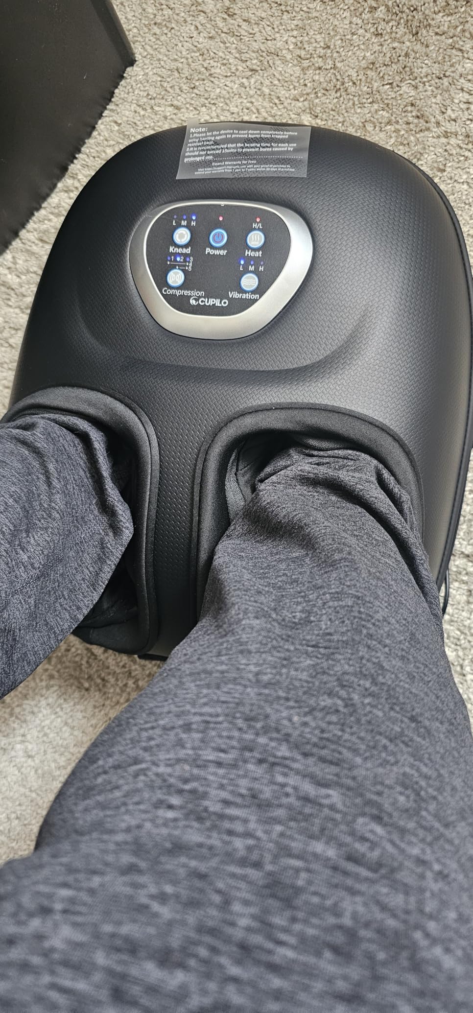CuPiLo Foot Massager FSA Eligible HSA, 2026 Upgraded, Fathers Day Dad Gifts for Men, Feet Massager with Heat for Plantar Fasciitis Relief, 5 Levels Compression & Vibration Massage for Neuropathy customer photo 1