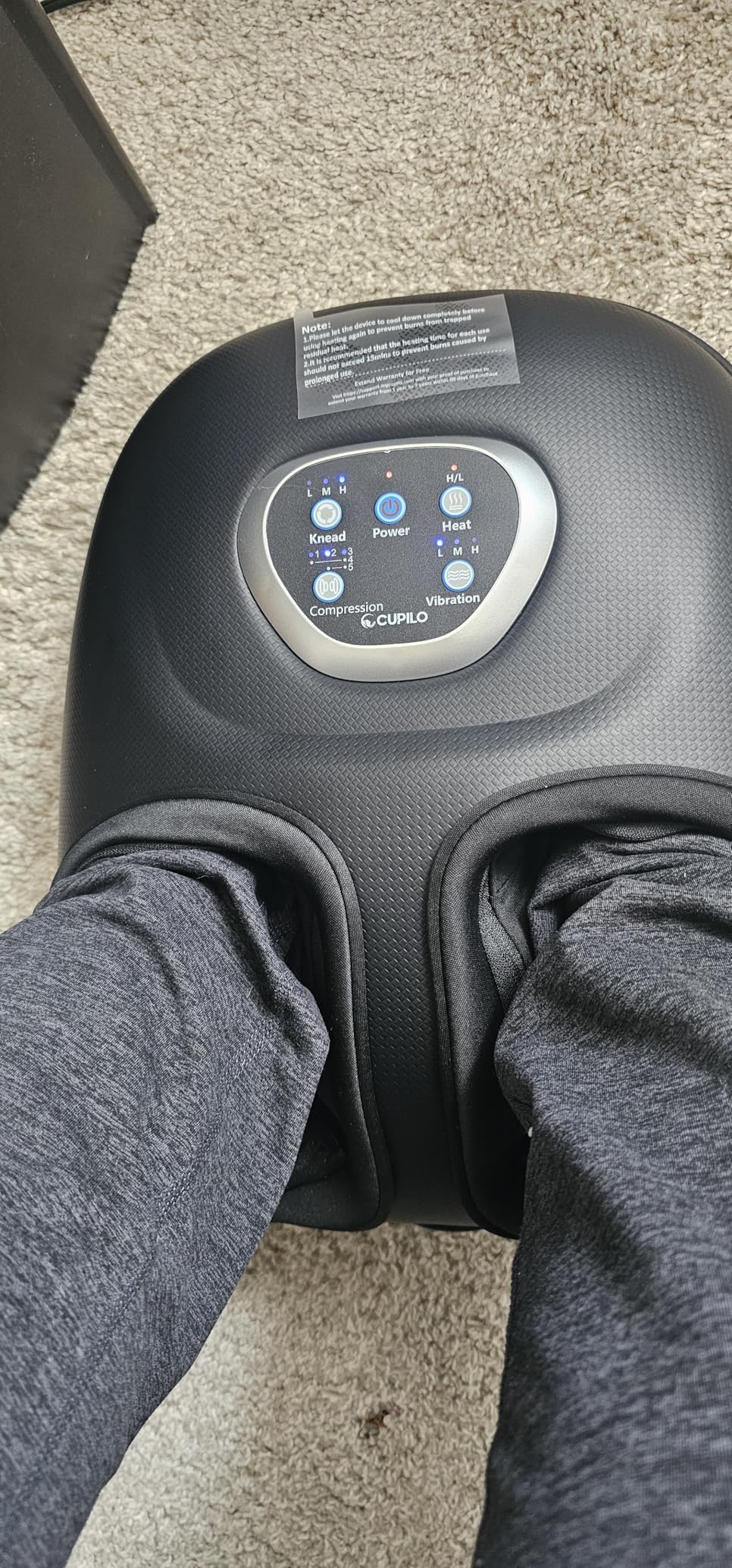 CuPiLo Foot Massager FSA Eligible HSA, 2026 Upgraded, Fathers Day Dad Gifts for Men, Feet Massager with Heat for Plantar Fasciitis Relief, 5 Levels Compression & Vibration Massage for Neuropathy customer photo 2
