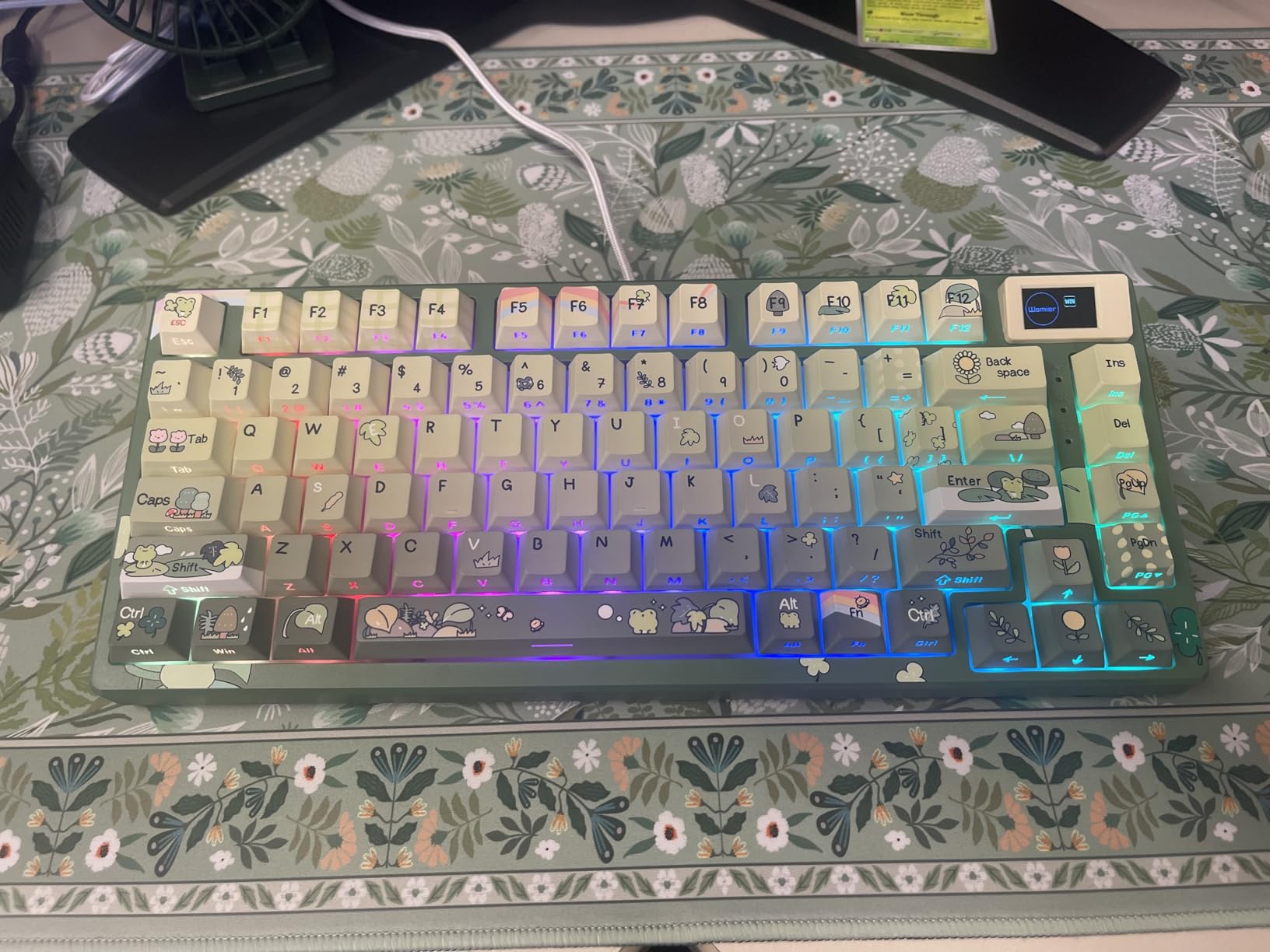 Womier SK80 75% Keyboard with Color Multimedia Display Mechanical Gaming Keyboard Creamy Sound, Wired Hot Swappable Gasket Mount RGB Custom Key Board, Pre-lubed Stabilizer for Mac/Win, Black Kanagawa customer photo 1