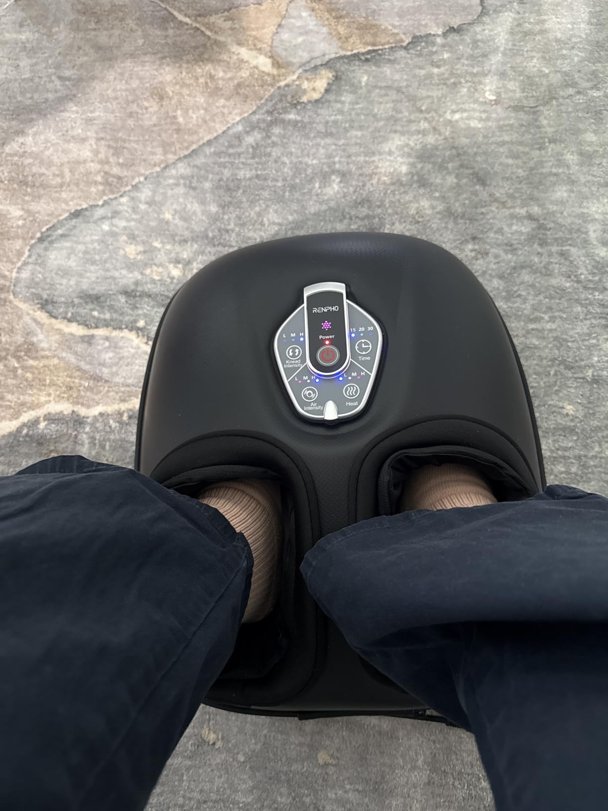 RENPHO Foot Massager Machine with Heat [2026 Upgraded], Fathers Day Dad Gifts for Men, FSA Eligible HSA Shiatsu Foot Massager for Plantar Fasciitis, Cordless Control, Gifts for Women, Black customer photo 1