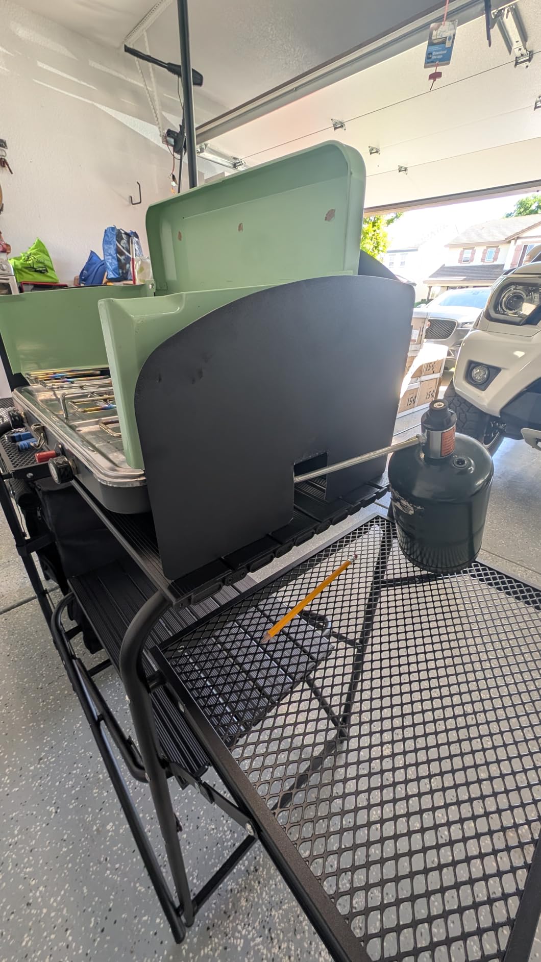 Nice C Camping Kitchen Station, Camping Table, Picnic Table, Portable Grill Table, Folding Cook Table, Upgrade Light Stand and Windshield Station & Organizers, Carry Bag for Beach, Picnic (Black) customer photo 2
