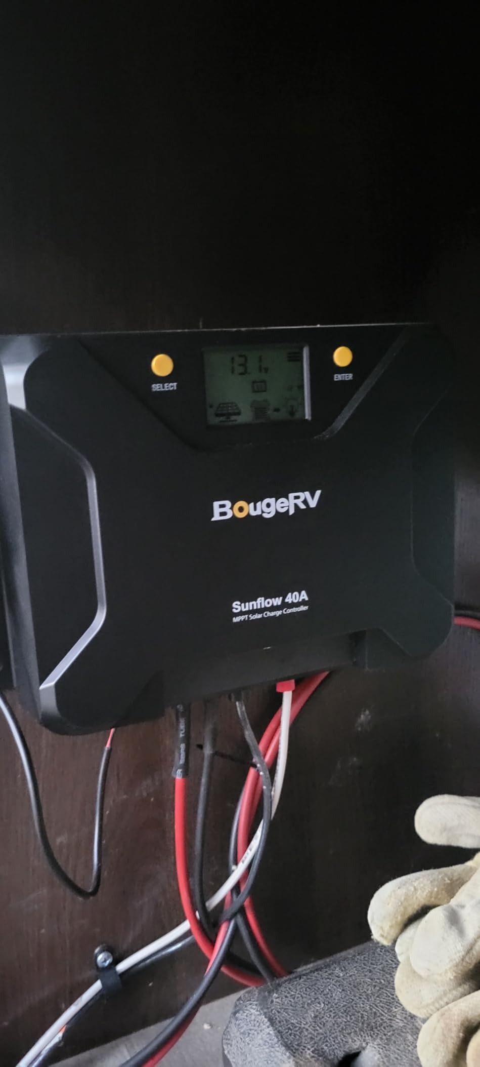 BougeRV MPPT Solar Charge Controller 40A with Low-Temp Cut-Off, APP Control, Backlit LCD, 12V/24V for LiFePO4, SLD, Gel, FLD, AGM Battery, RV, Marine customer photo 1