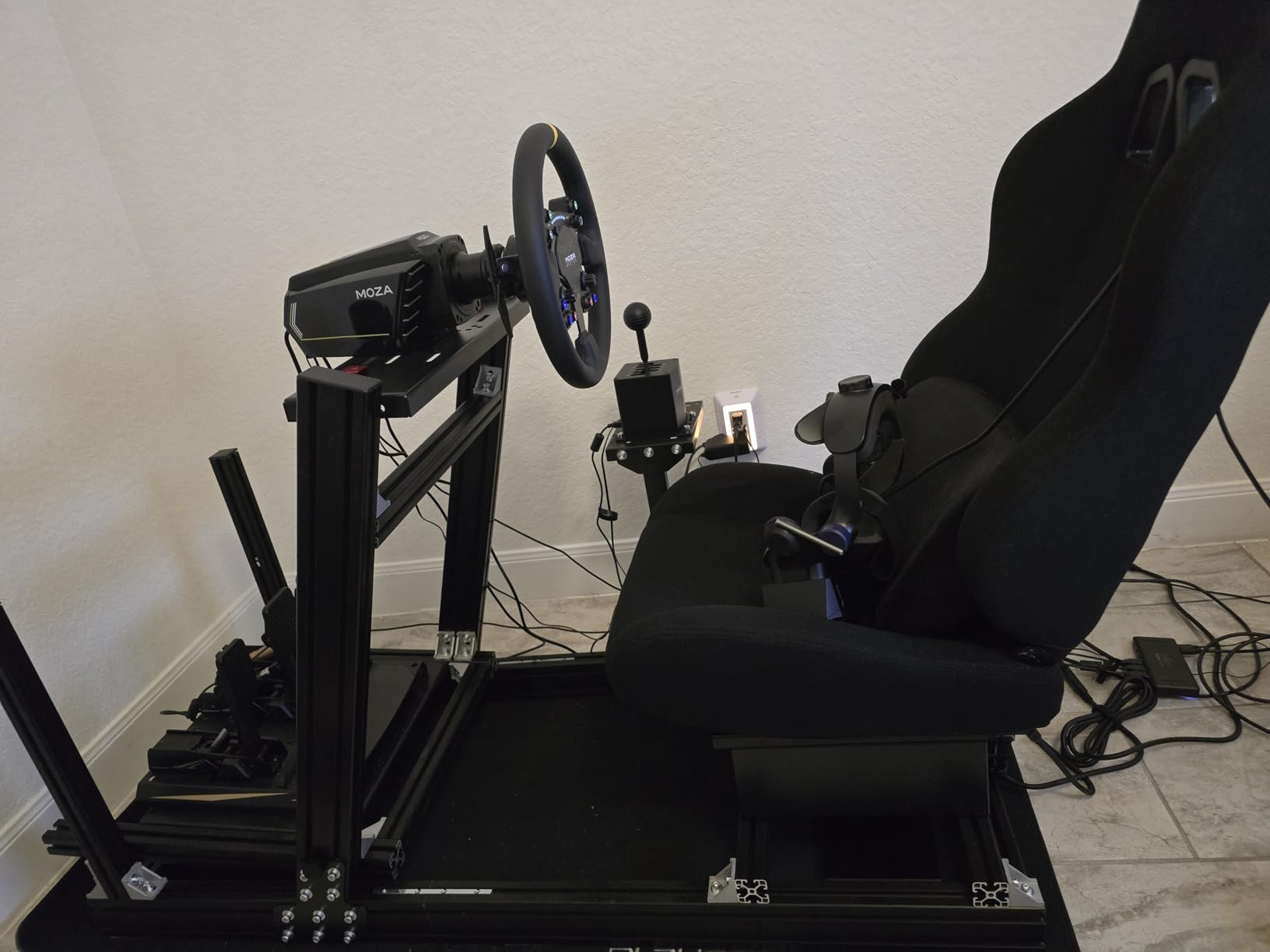Marada Aluminum Profile Racing Simulator Cockpit with Seat, Unlimited Adjustment, Fit for Thrustmaster, for Fanatec, for Logitech G29 GPro, Sim Frame 8040, Not Include Steering Wheel Pedals Handbrake customer photo 1