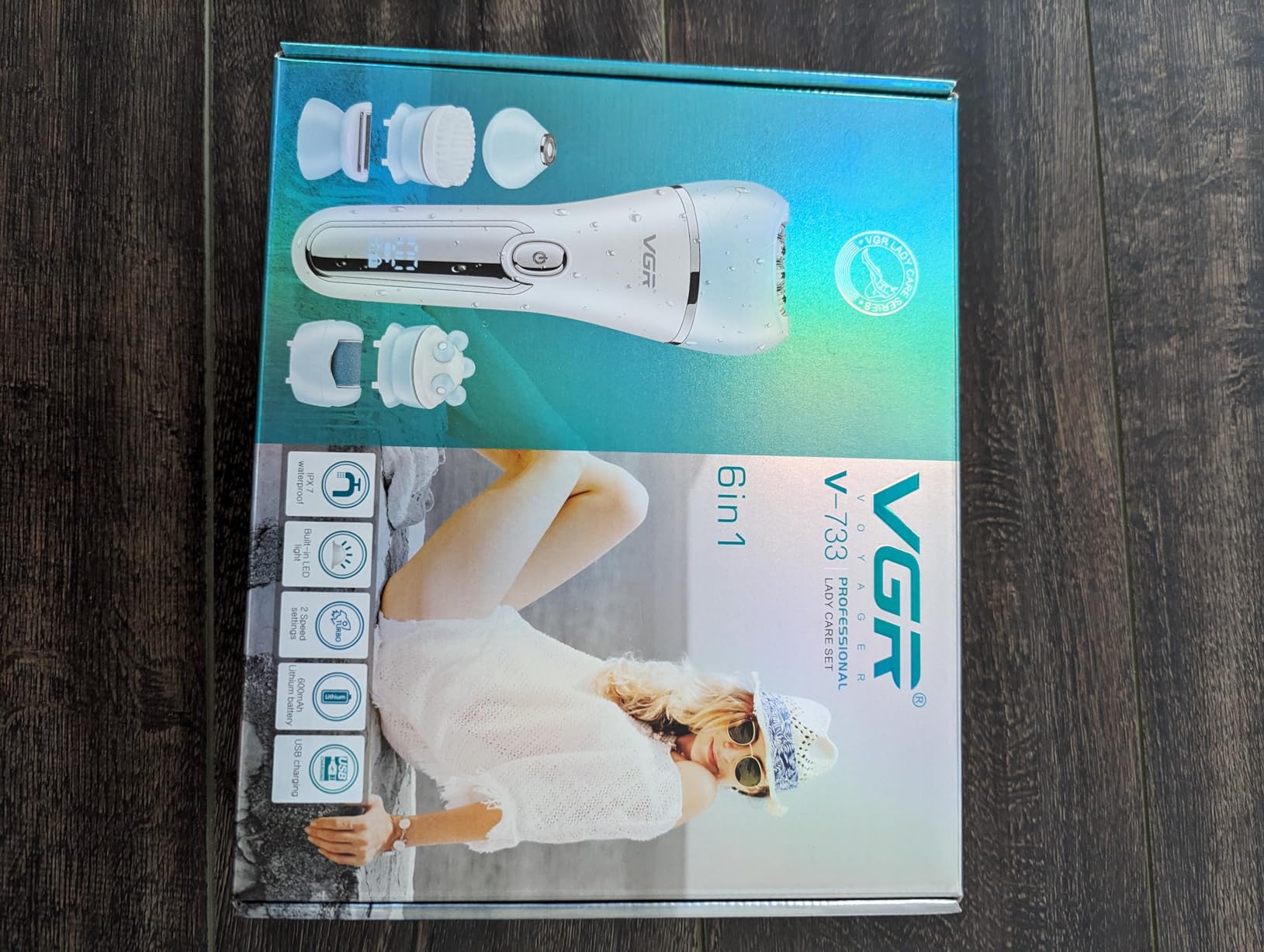 Epilator for Women, 6 in 1 Hair Removal Epilator, Shaver, Face Razor, Facial Brush, Face Massage and Body Exfoliator, IPX7 Waterproof Rechargeable Hair Removal for Women, 2 Speeds customer photo 1