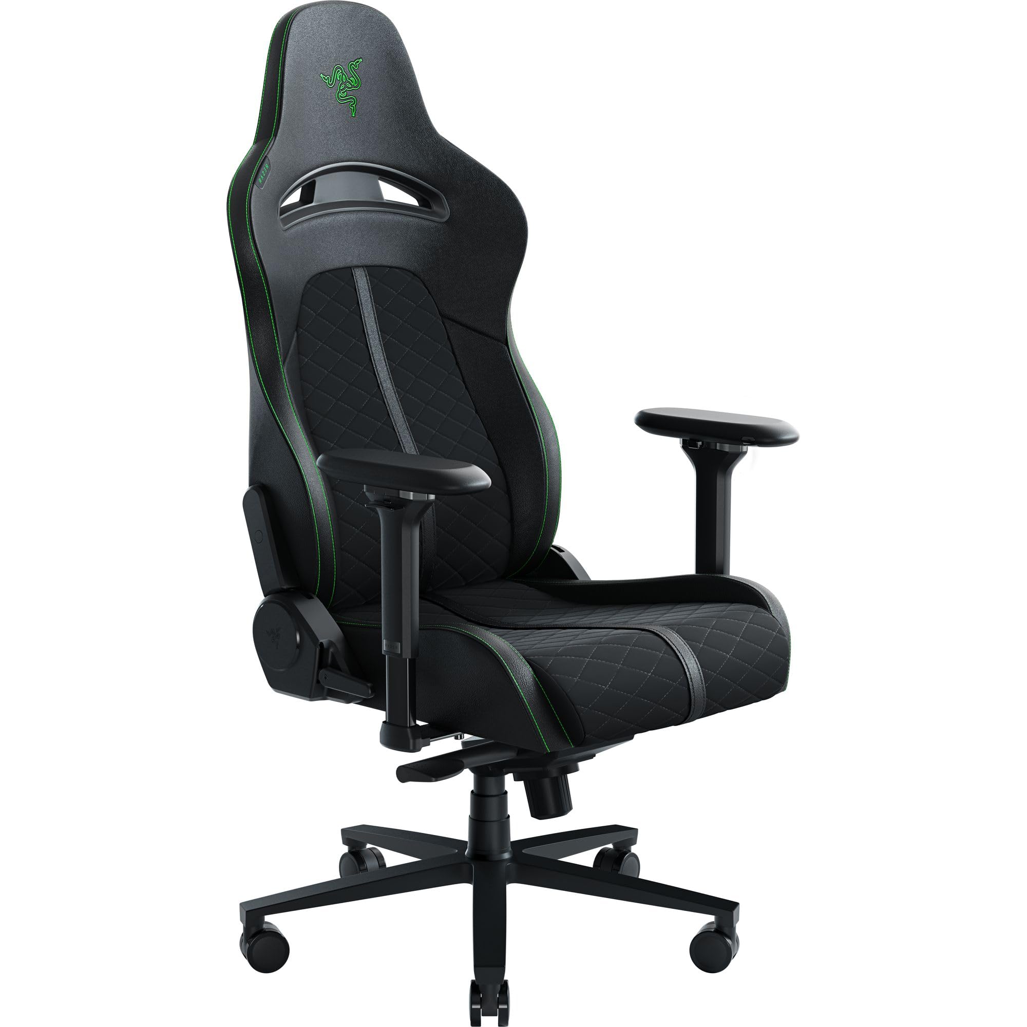 Razer Enki Gaming Chair: All-Day Comfort - Built-in Lumbar Arch - Optimized Cushion Density - Dual-Textured, Eco-Friendly Synthetic Leather - Reactive Seat Tilt & 152-Degree Recline - Black/Green customer photo 1