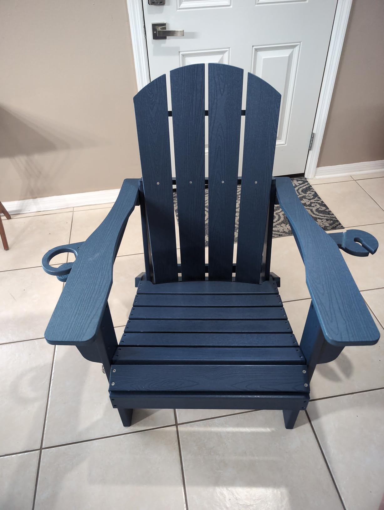 Folding Adirondack Chair, HDPE Adirondack Chairs Set of 2, Plastic Outdoor Chairs- Looks Exactly Like Real Wood- Navy customer photo 2