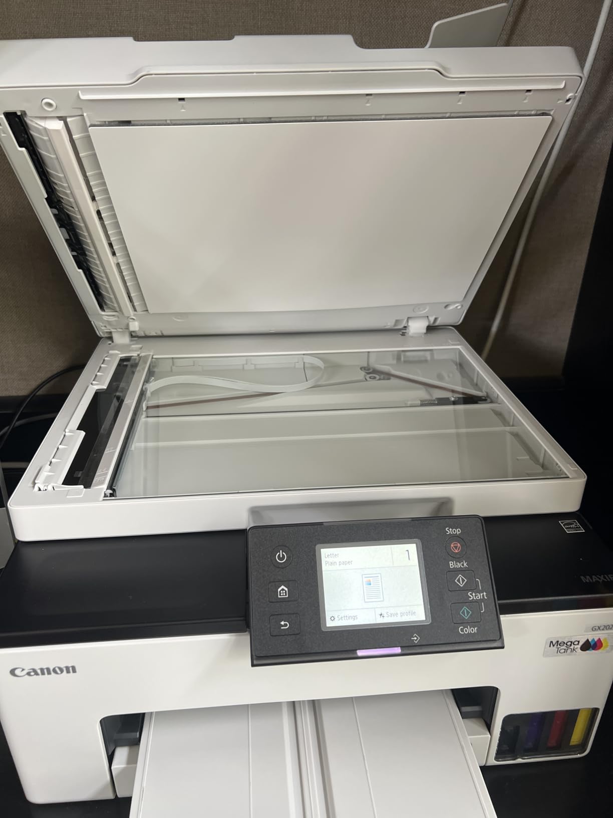 Canon MegaTank MAXIFY GX2020 All-in-One Wireless Color Printer - Print, Copy, Scan with Duplex Printing - Refillable Tank System, Compact Desktop Design for Home & Office customer photo 2