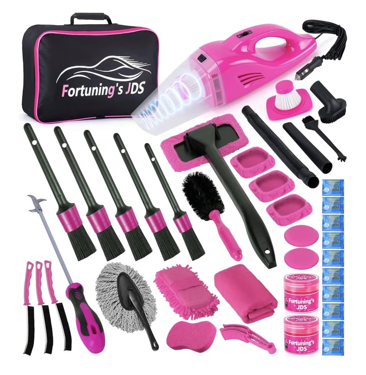 Fortuning's JDS 39PCS Car Wash Cleaning Kit, Auto Detailing Kit, Car Detailing Kit Interior Cleaner, Car Wash Kit with Bucket Detailing Brush Set Car Accessories for Motorcycle, Cars, Bikes, Wheels customer photo 1