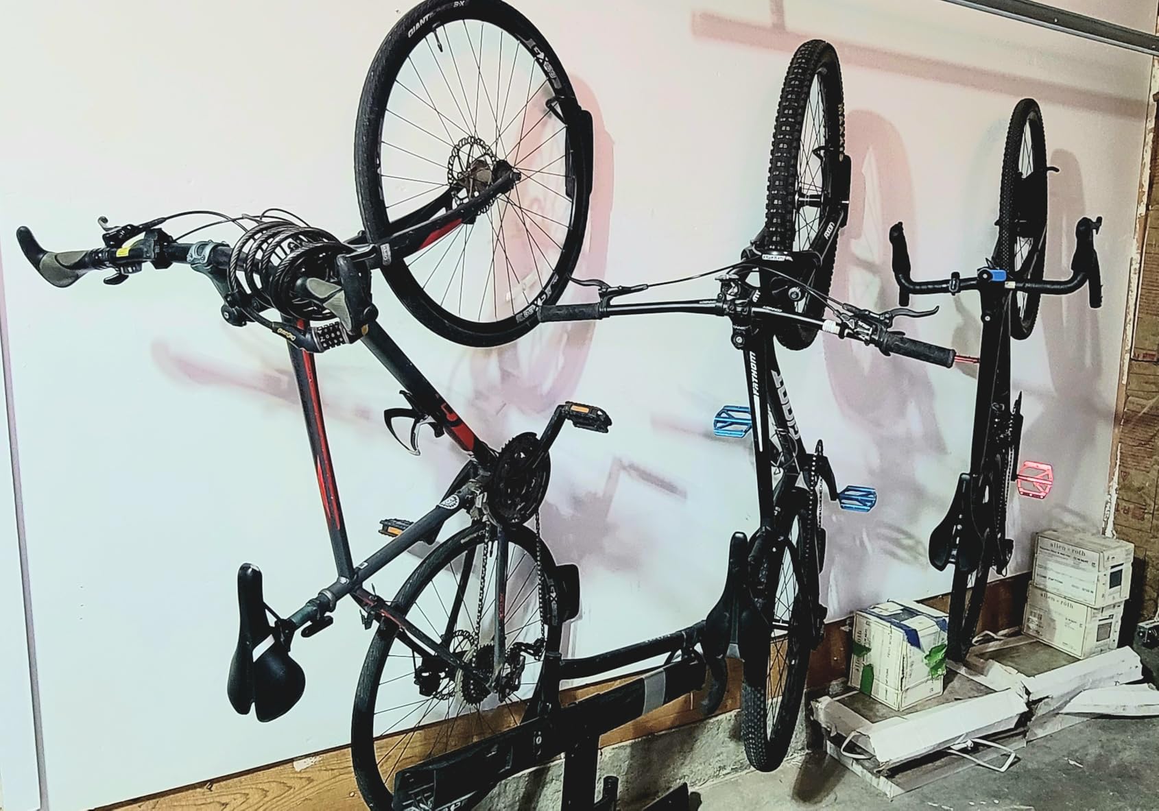 monTEK Swivel Bike Wall Mount, Bike Hangers for Garage, Space-Saving Vertical Bike Rack, Sturdy Bike Storage Rack Holds Up to 66lbs, Easy to Install, Black customer photo 1