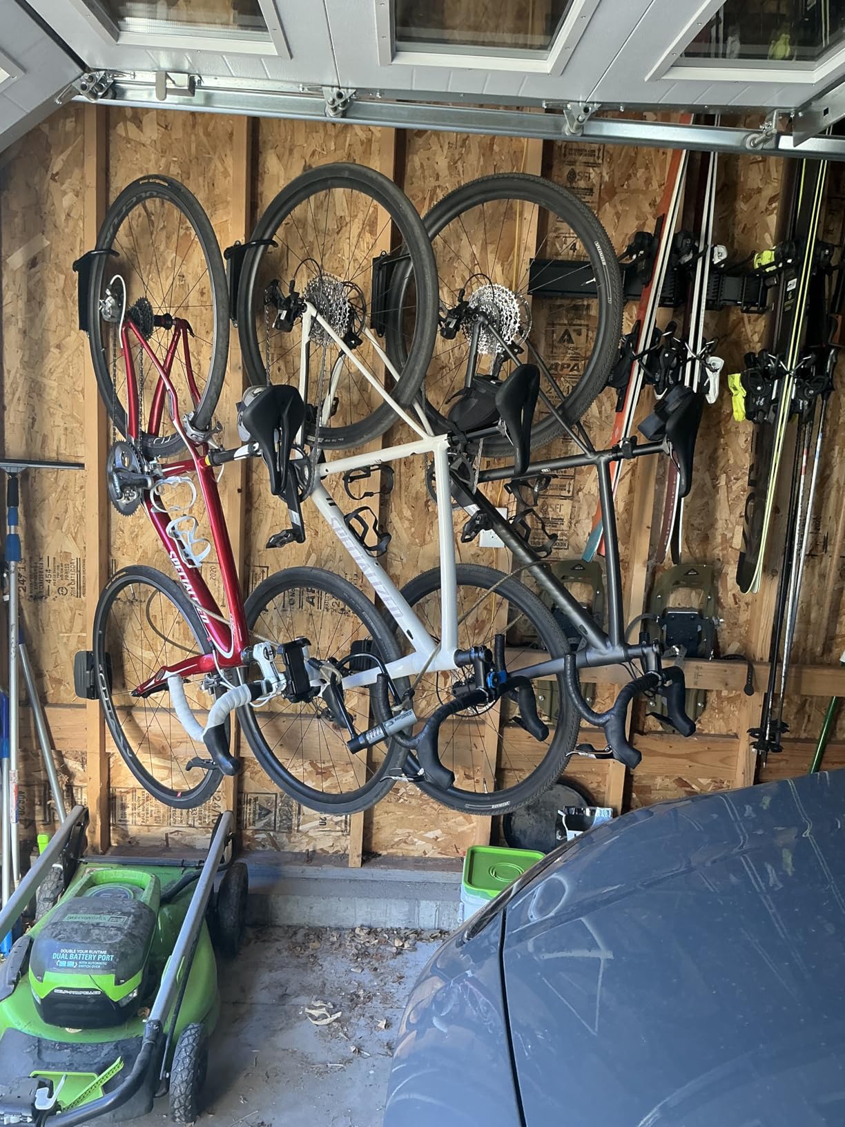 monTEK Swivel Bike Wall Mount, Bike Hangers for Garage, Space-Saving Vertical Bike Rack, Sturdy Bike Storage Rack Holds Up to 66lbs, Easy to Install, Black customer photo 2