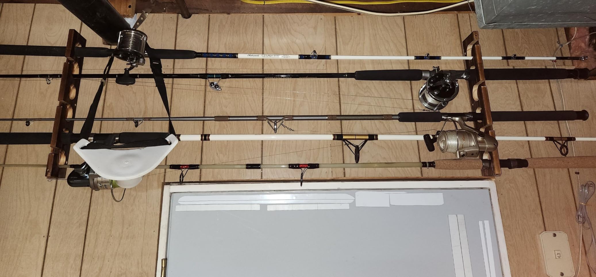 Ghosthorn Holds Up to 6 Rods Fishing Pole Rod Racks Wall or Ceiling Mounted Fishing Pole Rod Holders for Garage customer photo 1