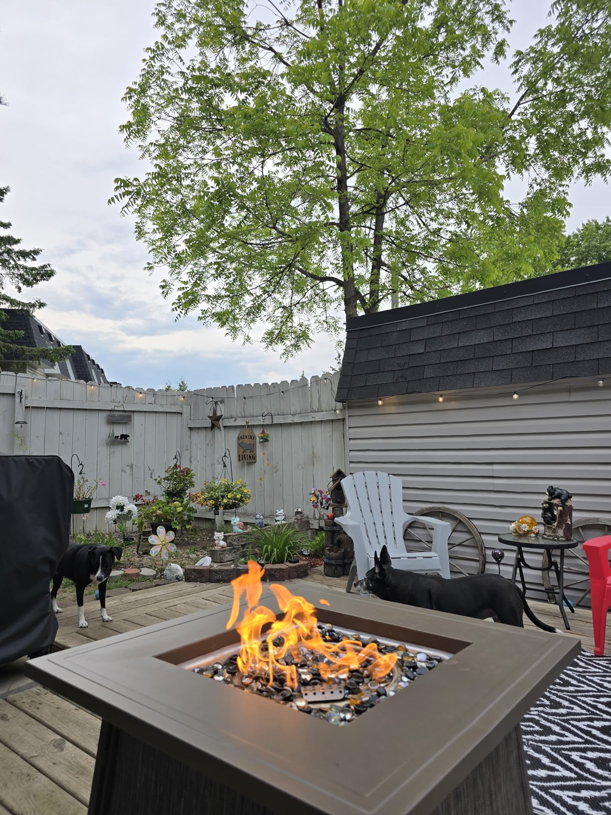 BALI OUTDOORS 50,000 BTU Propane Fire Pit Outdoor, 28 inch Propane Fire Pit Table Square, Gas Firepits for Outside Patio, Garden, Backyard customer photo 2
