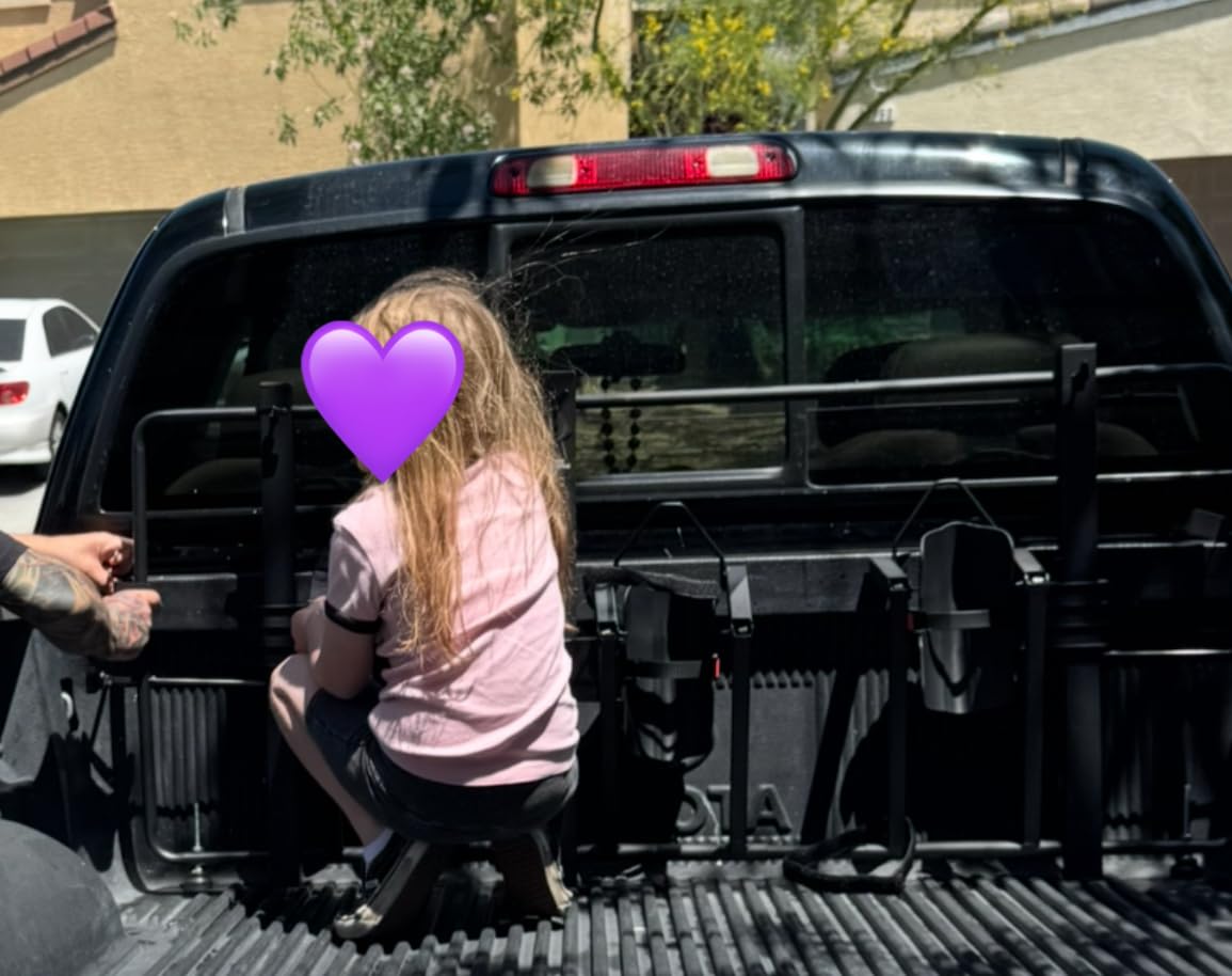 JOYTUTUS Truck Bed Bike Rack for Full Size Pickup, Truck Bed Bicycle Rack, Heavy Truck Bed Bike Mount Carrier, Anti-Wobble BedRack SportsRack, No Remove Tire customer photo 1